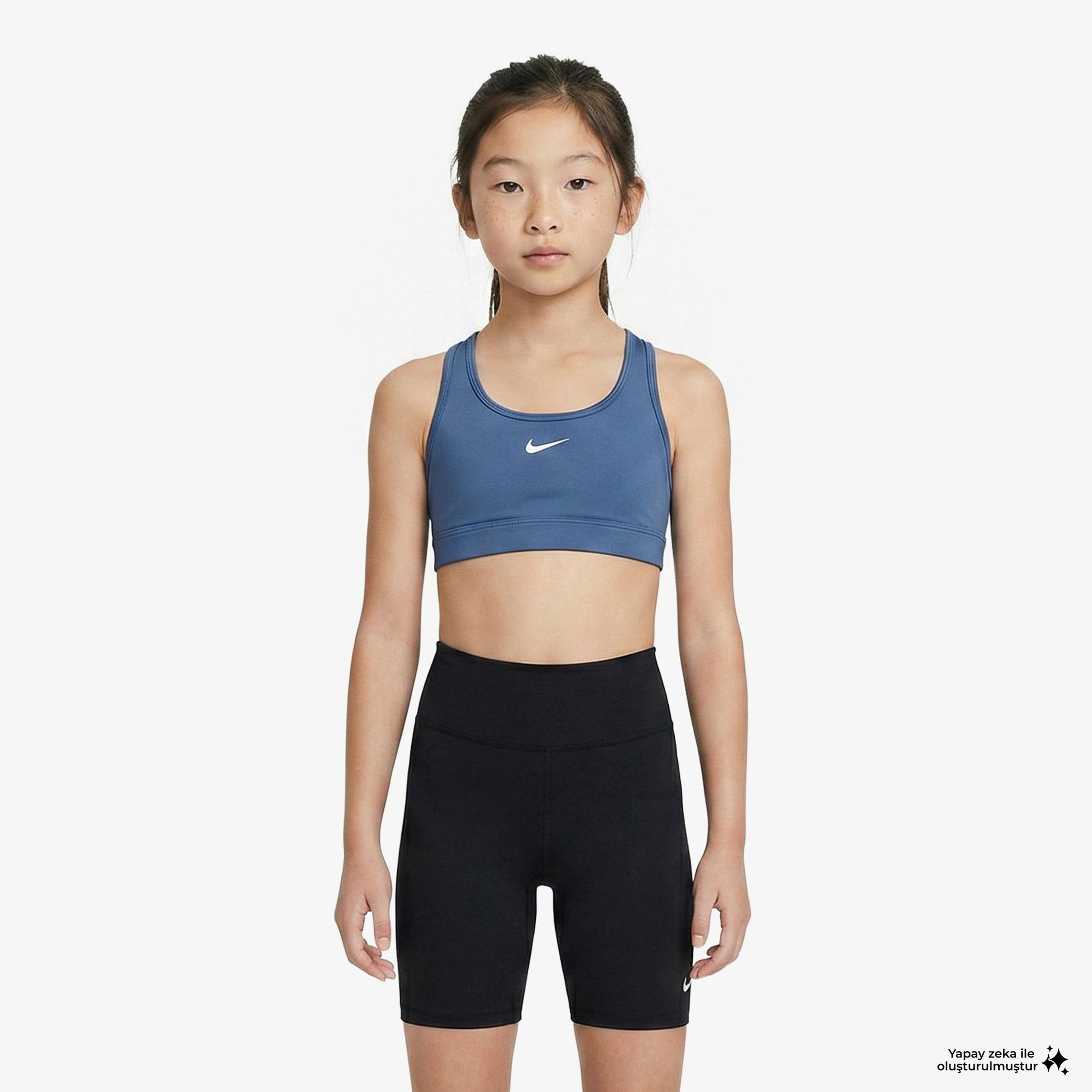 Nike Dri-Fit Swoosh Çocuk Mavi Bra
