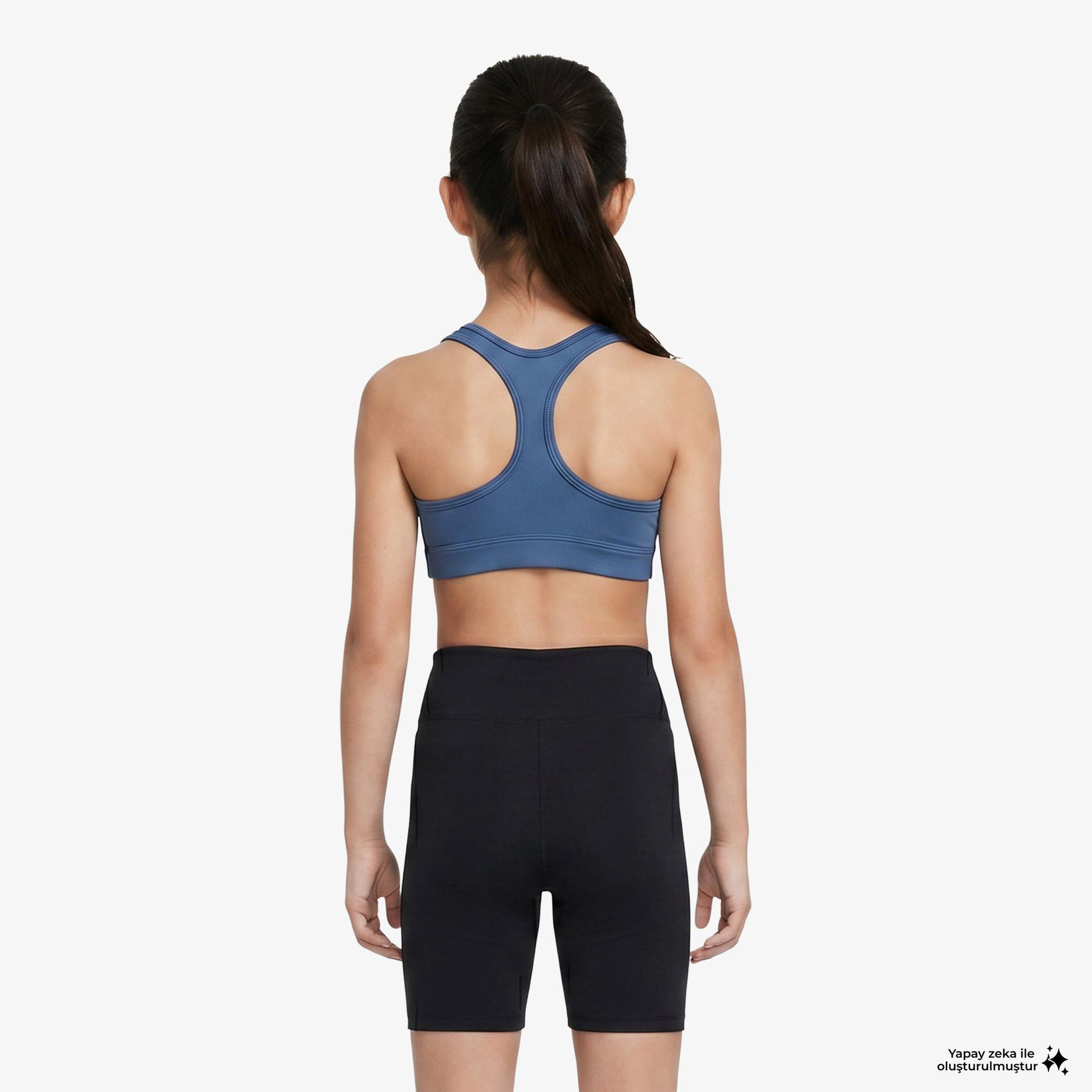 Nike Dri-Fit Swoosh Çocuk Mavi Bra
