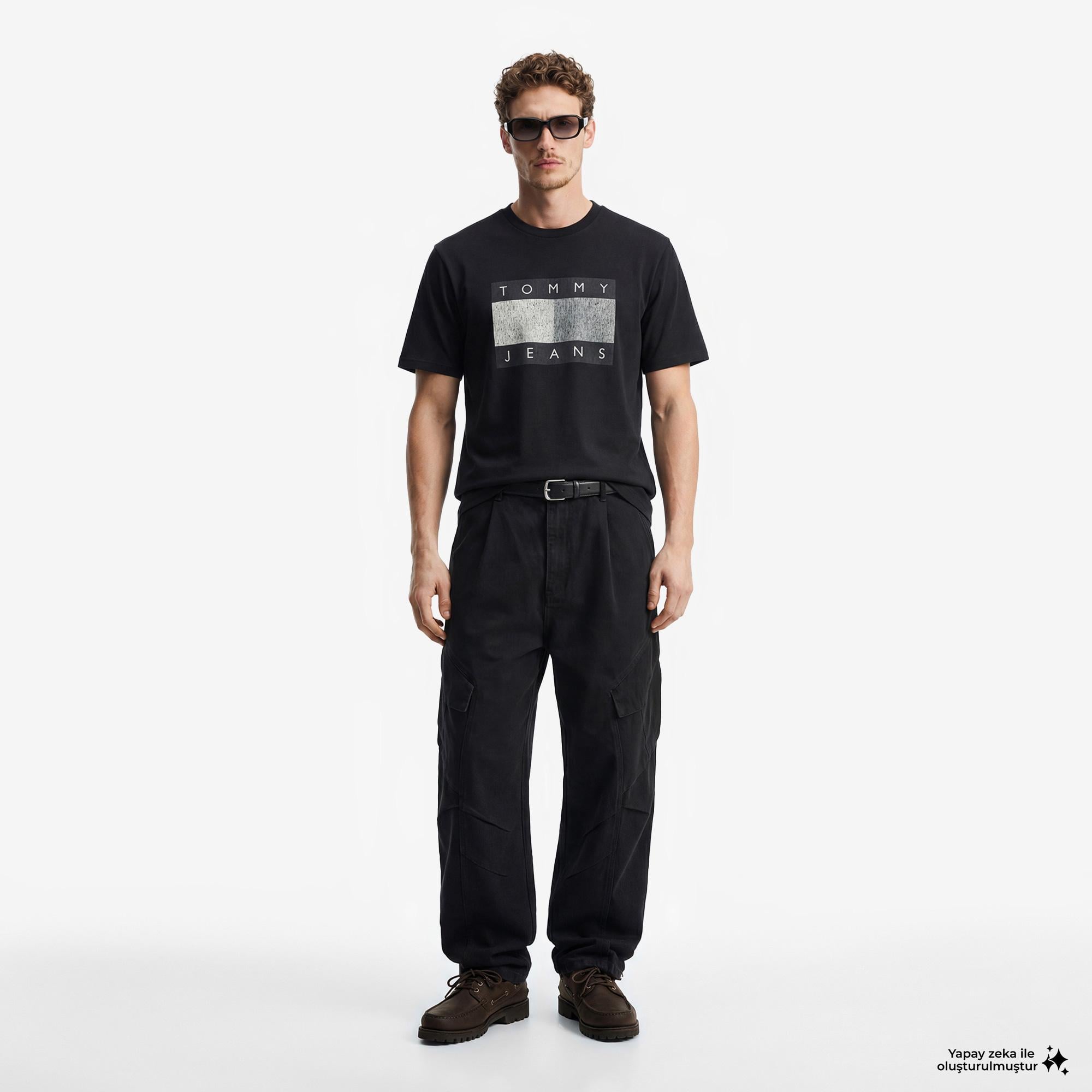 Tommy Hilfiger Flag Bearer Erkek Siyah T-Shirt