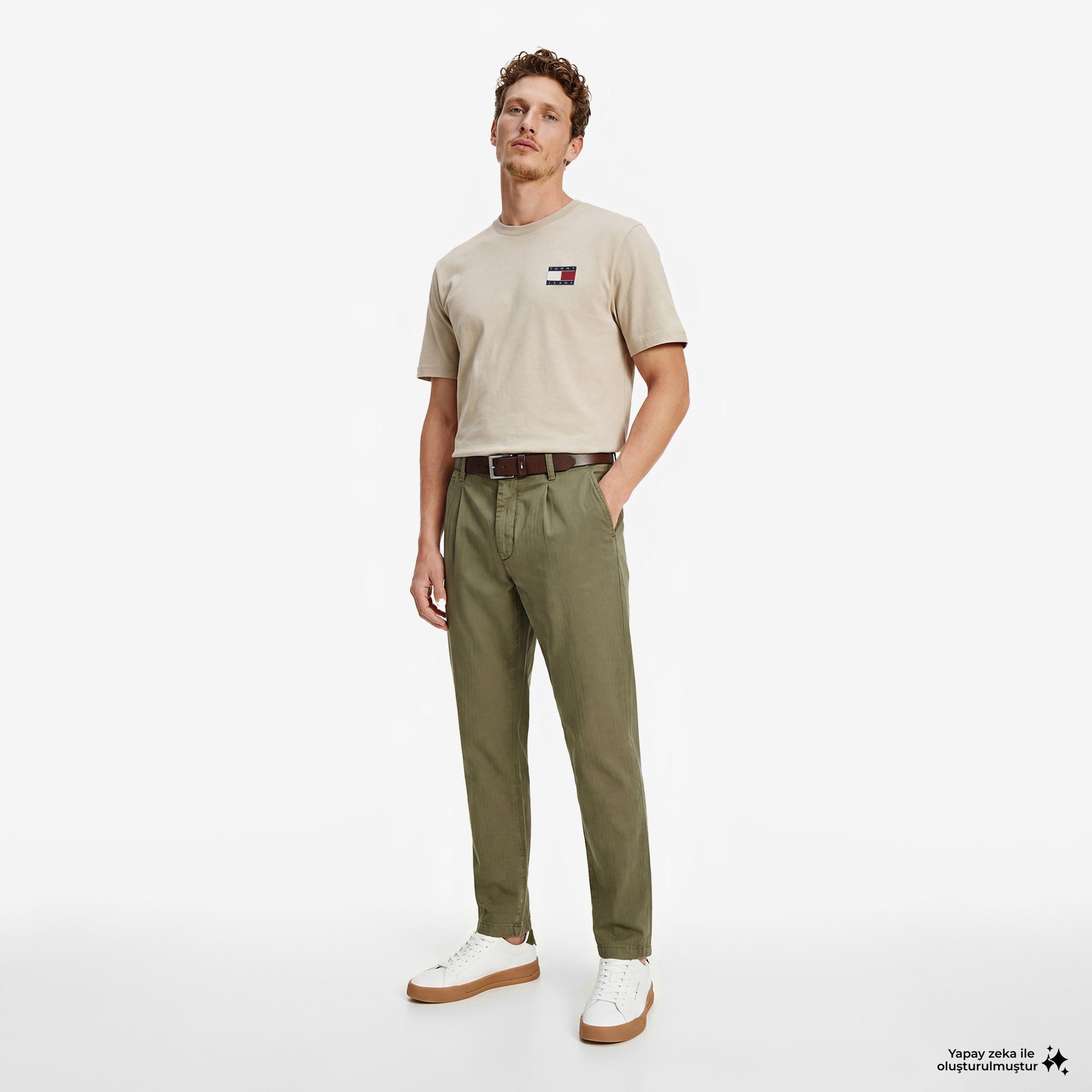 Tommy Hilfiger Outdoor Erkek Bej T-Shirt
