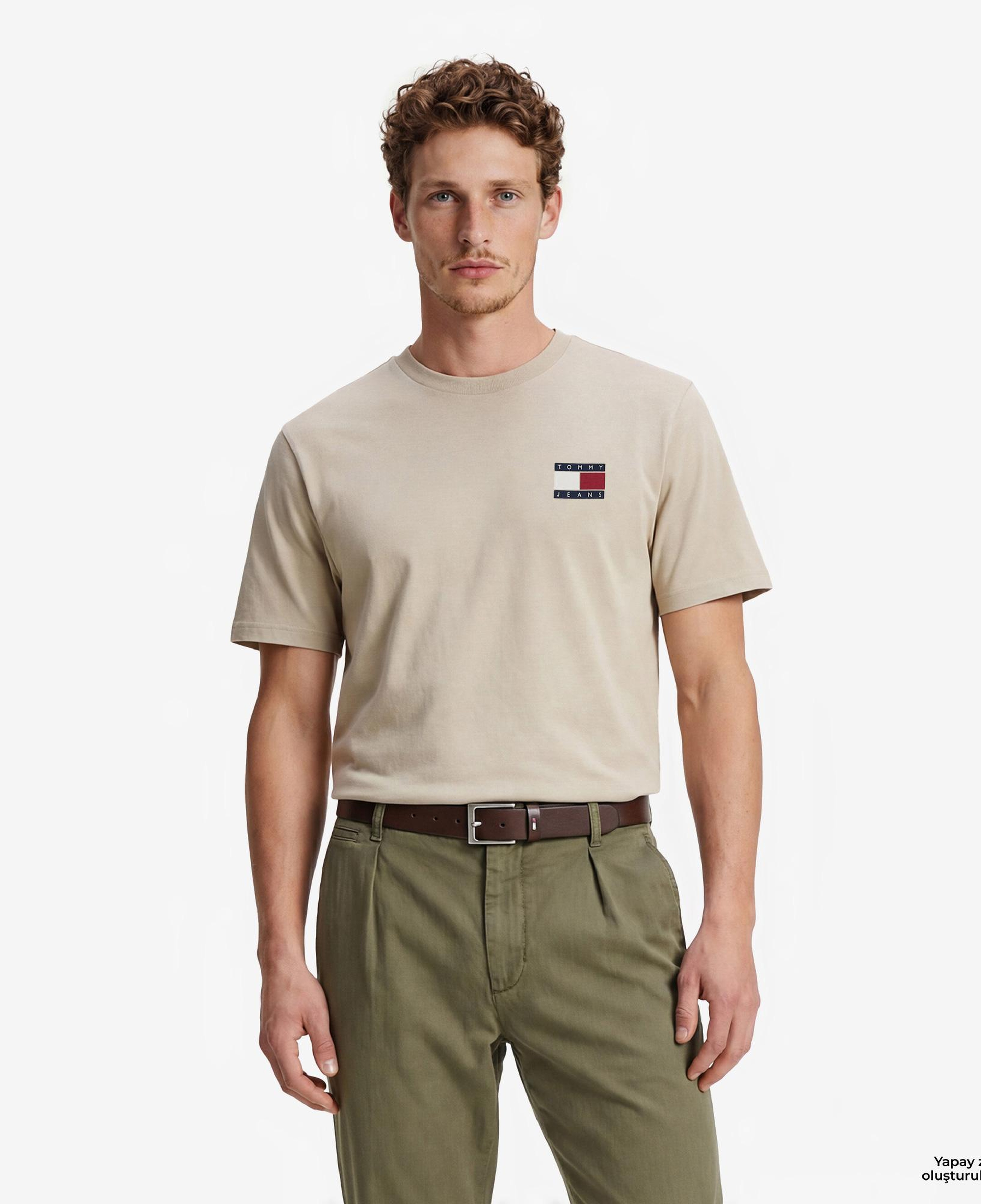 Tommy Hilfiger Outdoor Erkek Bej T-Shirt