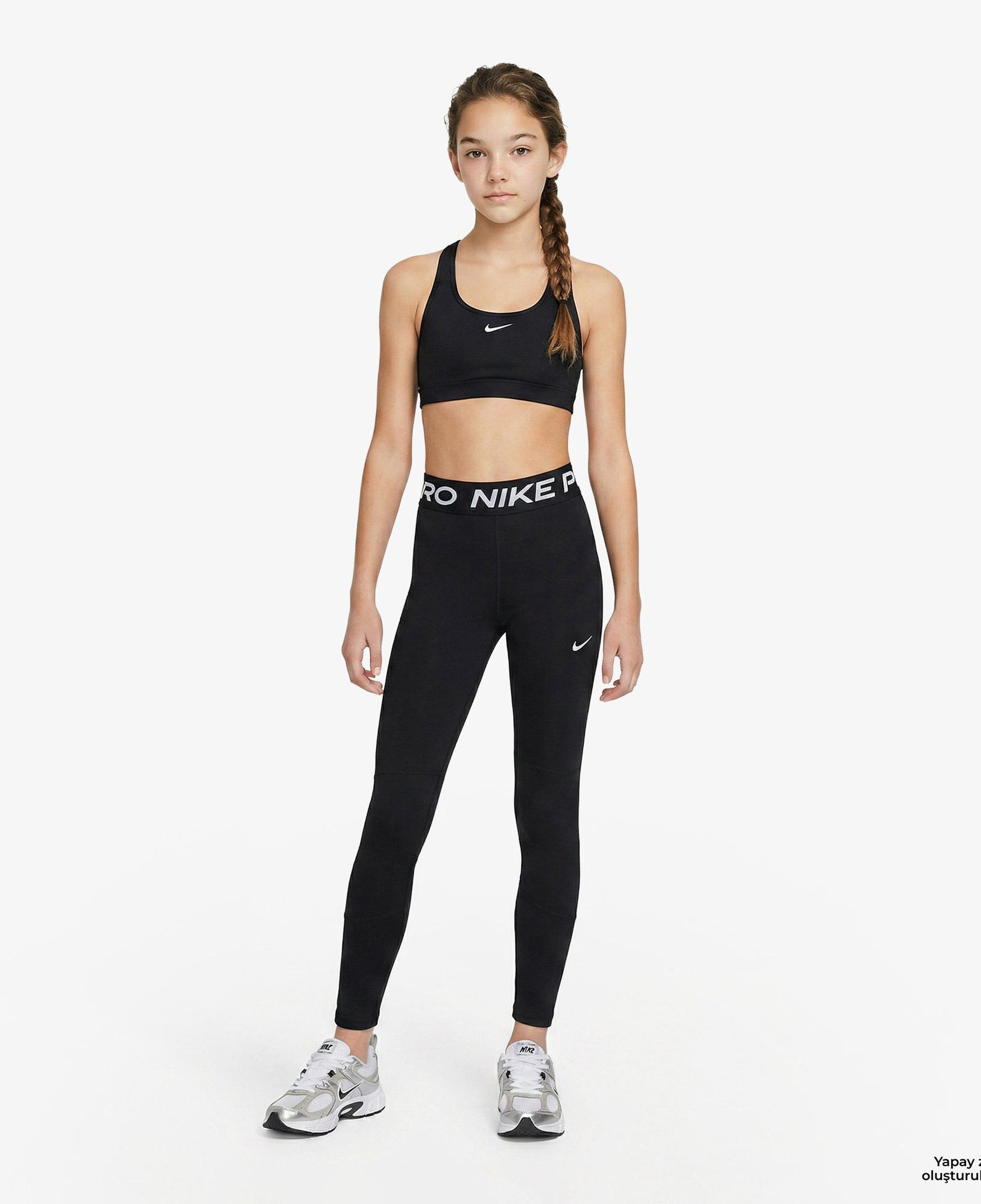 Nike Dri-Fit Swoosh Çocuk Siyah Bra