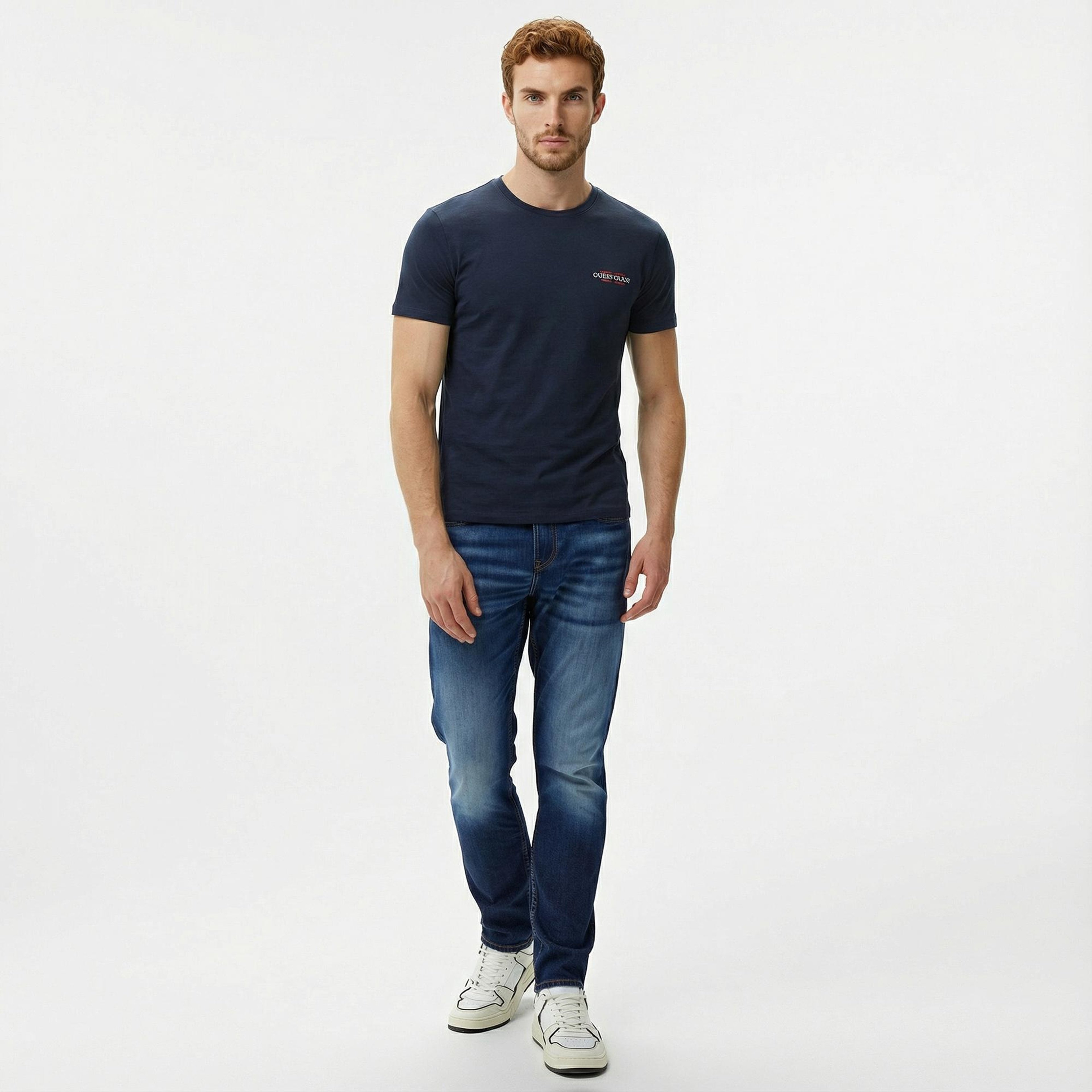 Guess Slim America Organic Cotton Erkek Lacivert T-Shirt