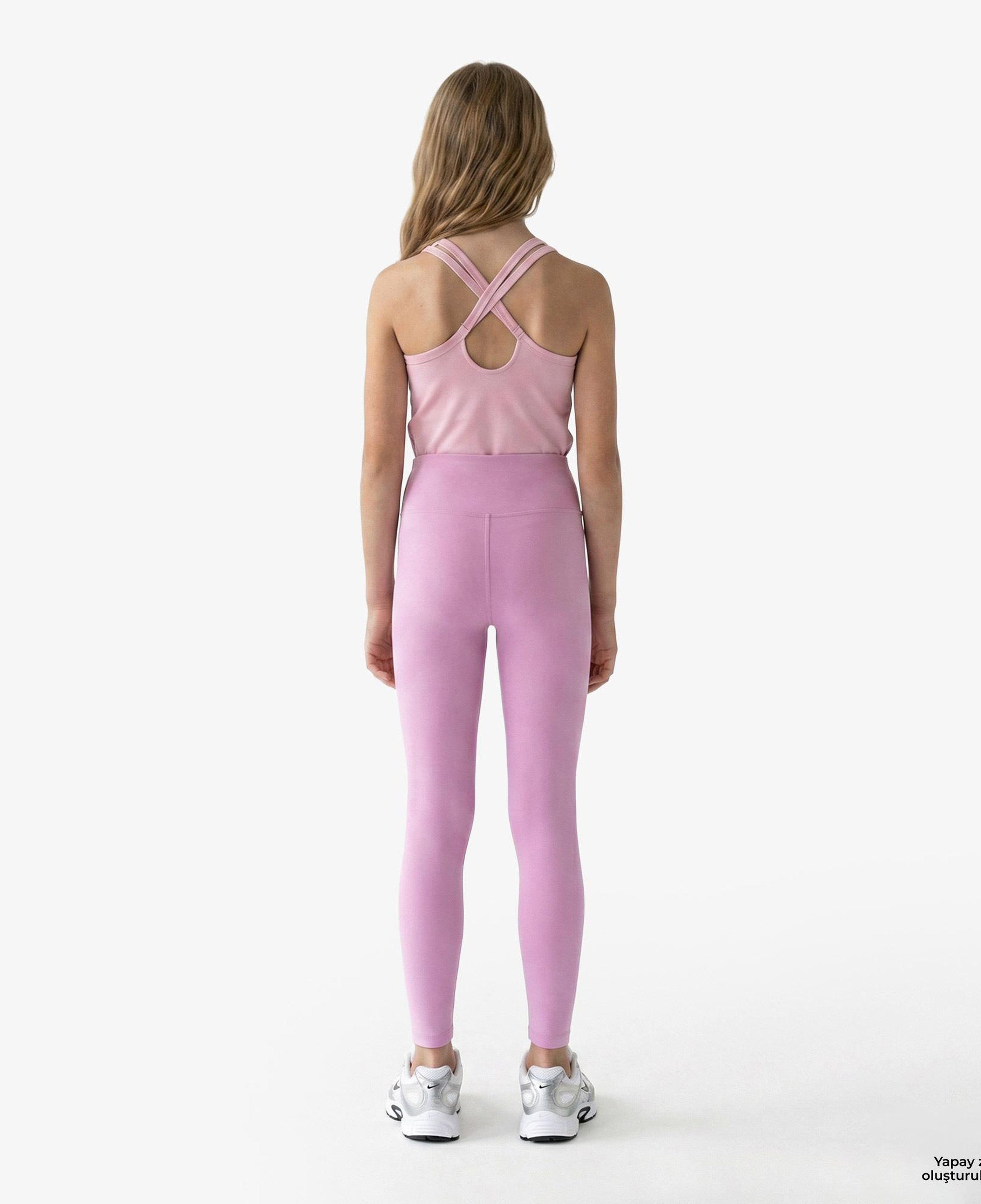 Nike Dri-Fit One Yüksel Belli Çocuk Pembe Tayt