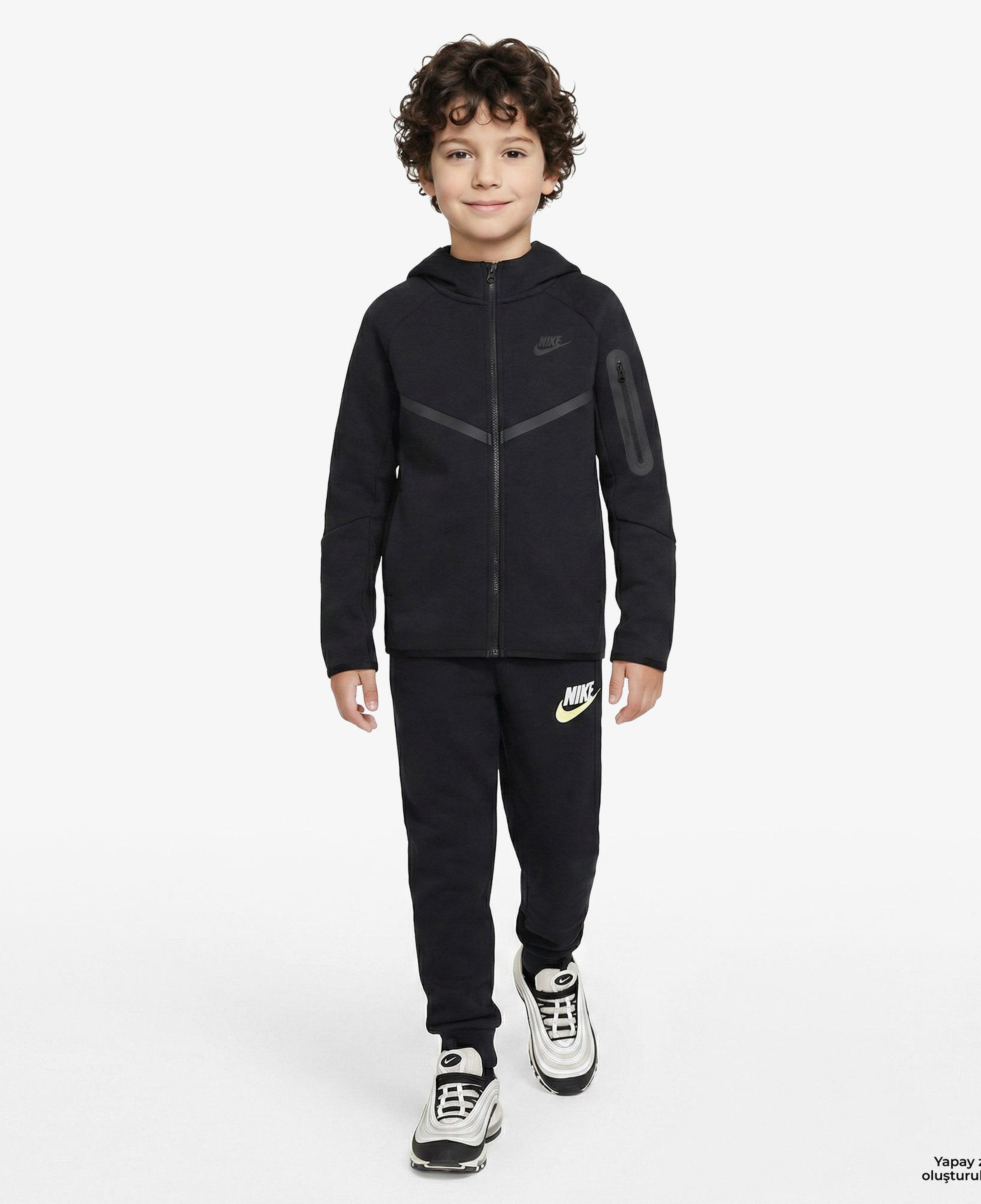 Nike Sportswear Tech Fleece Çocuk Siyah Eşofman Üstü