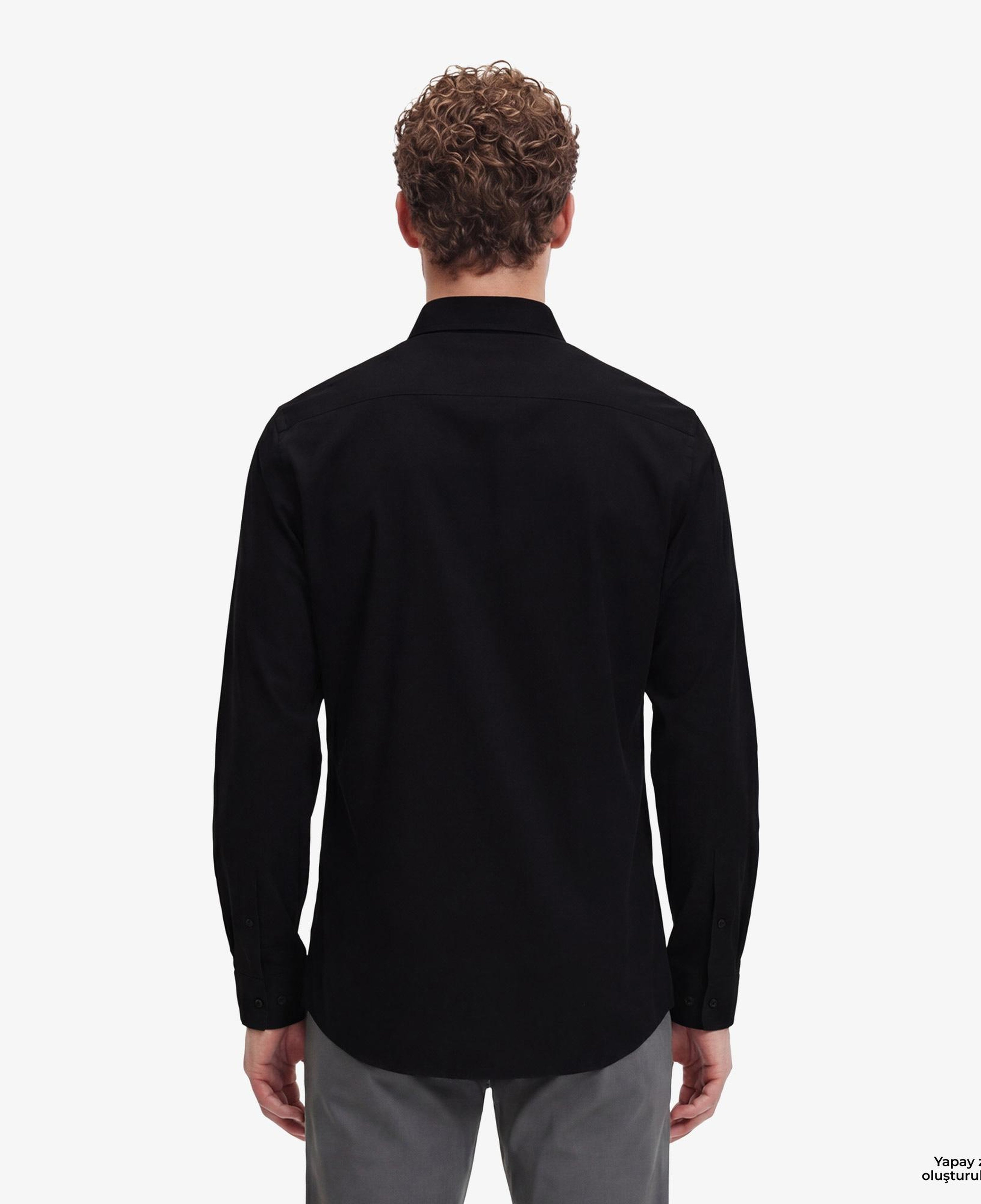 Calvin Klein Solid Stretch Classic Erkek Siyah Gömlek