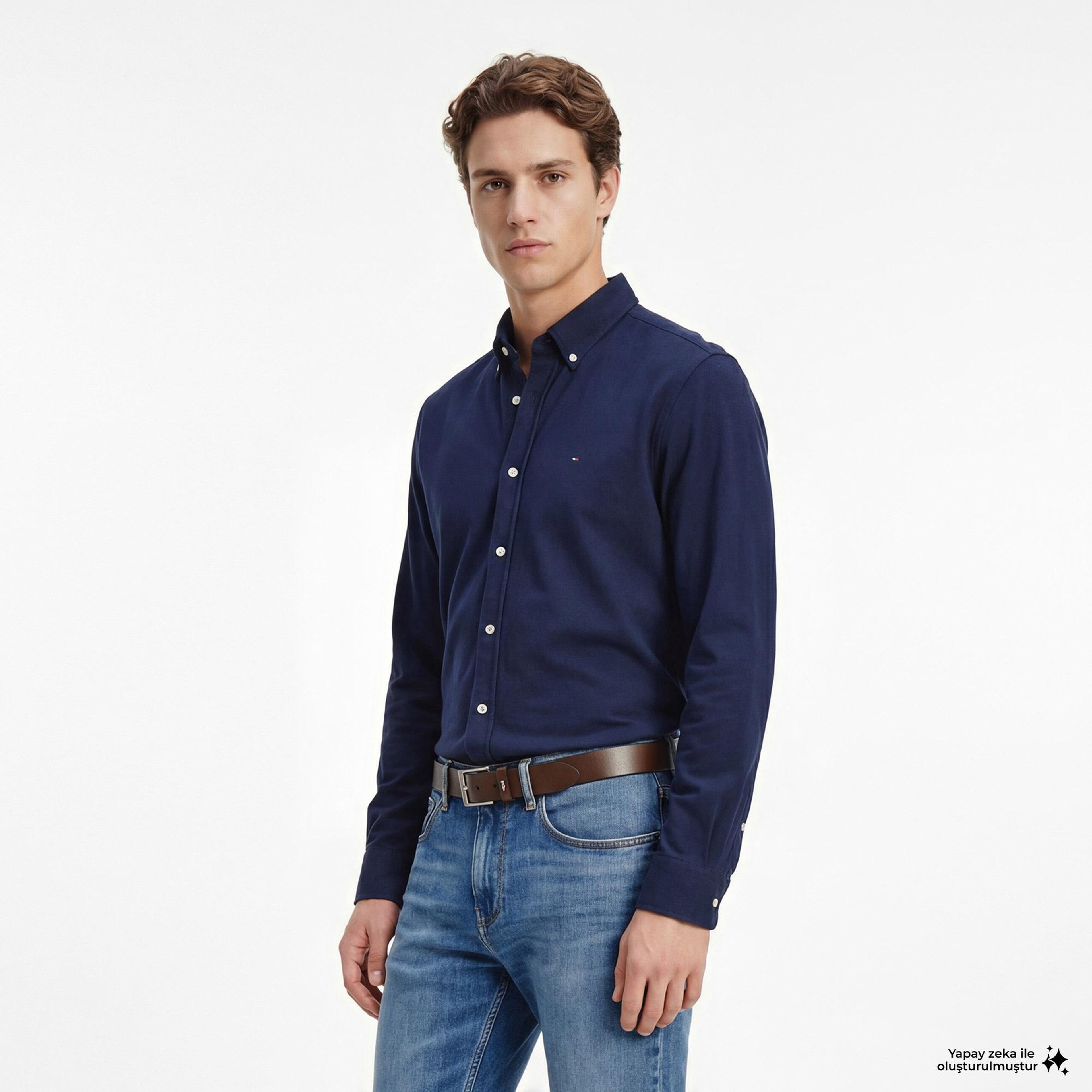Tommy Hilfiger Core Essentials Erkek Lacivert Gömlek