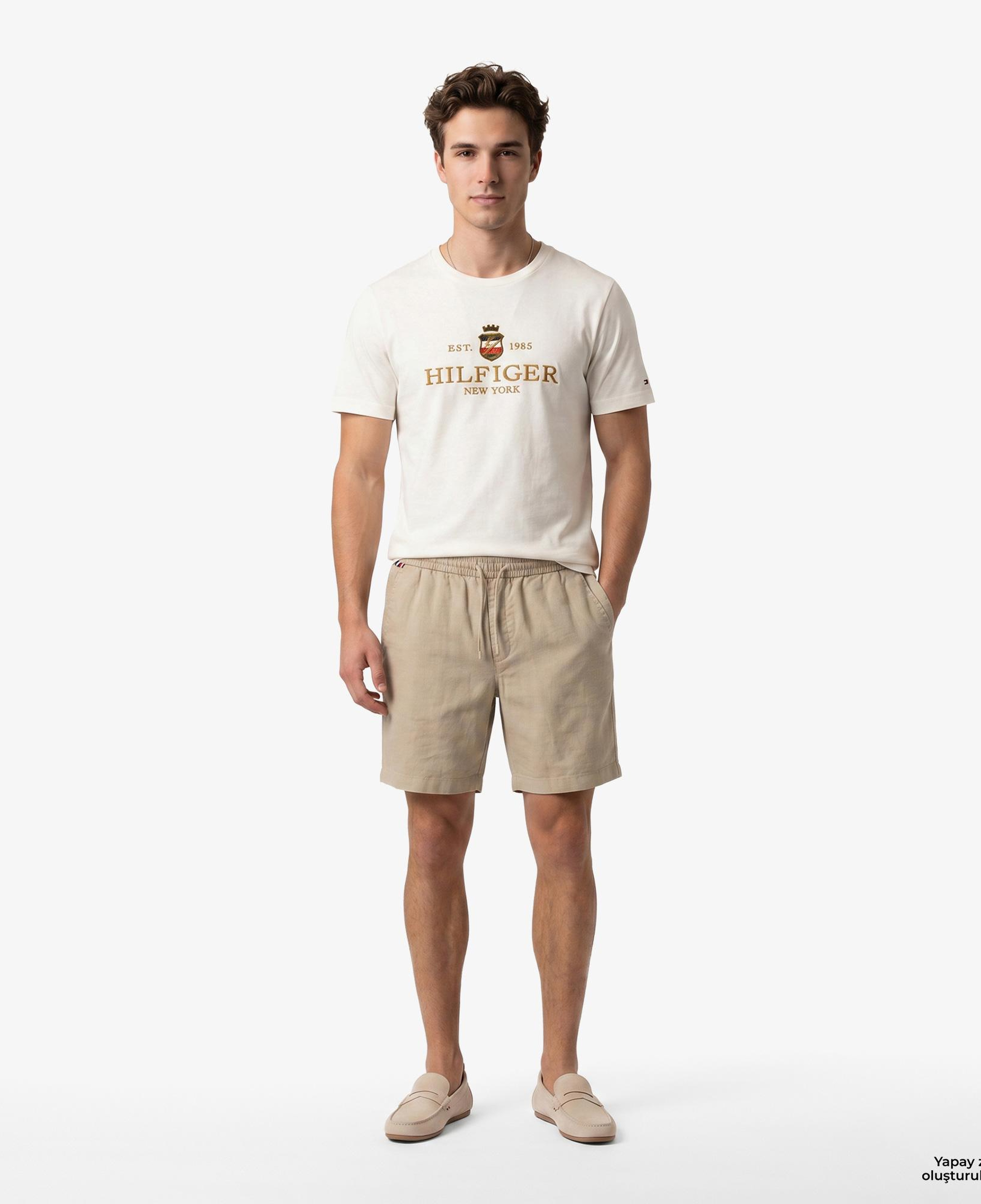 Tommy Hilfiger Seasonal Quality Erkek Bej Keten Şort