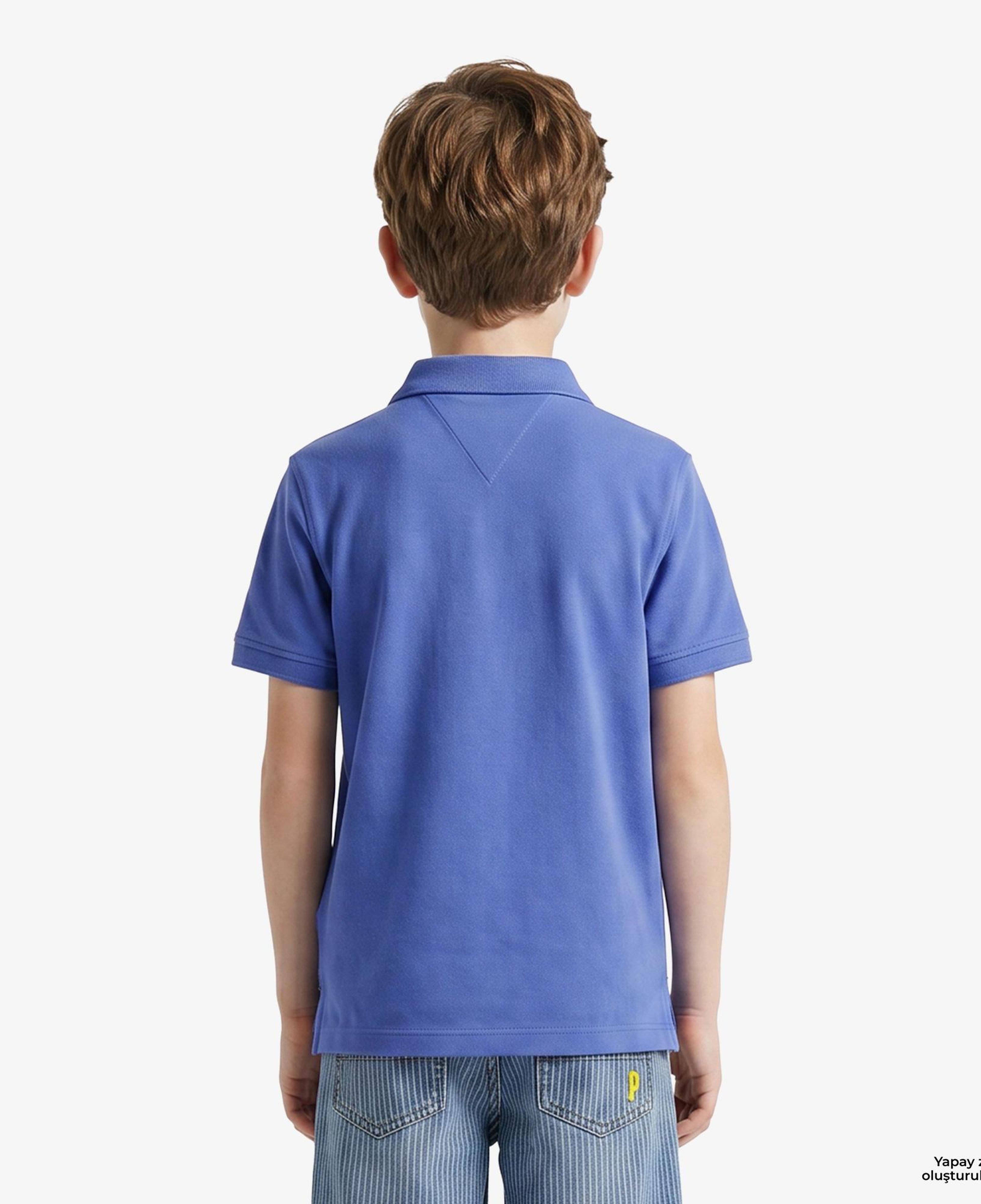 Tommy Hilfiger Essentials Çocuk Mavi Polo Yaka T-Shirt