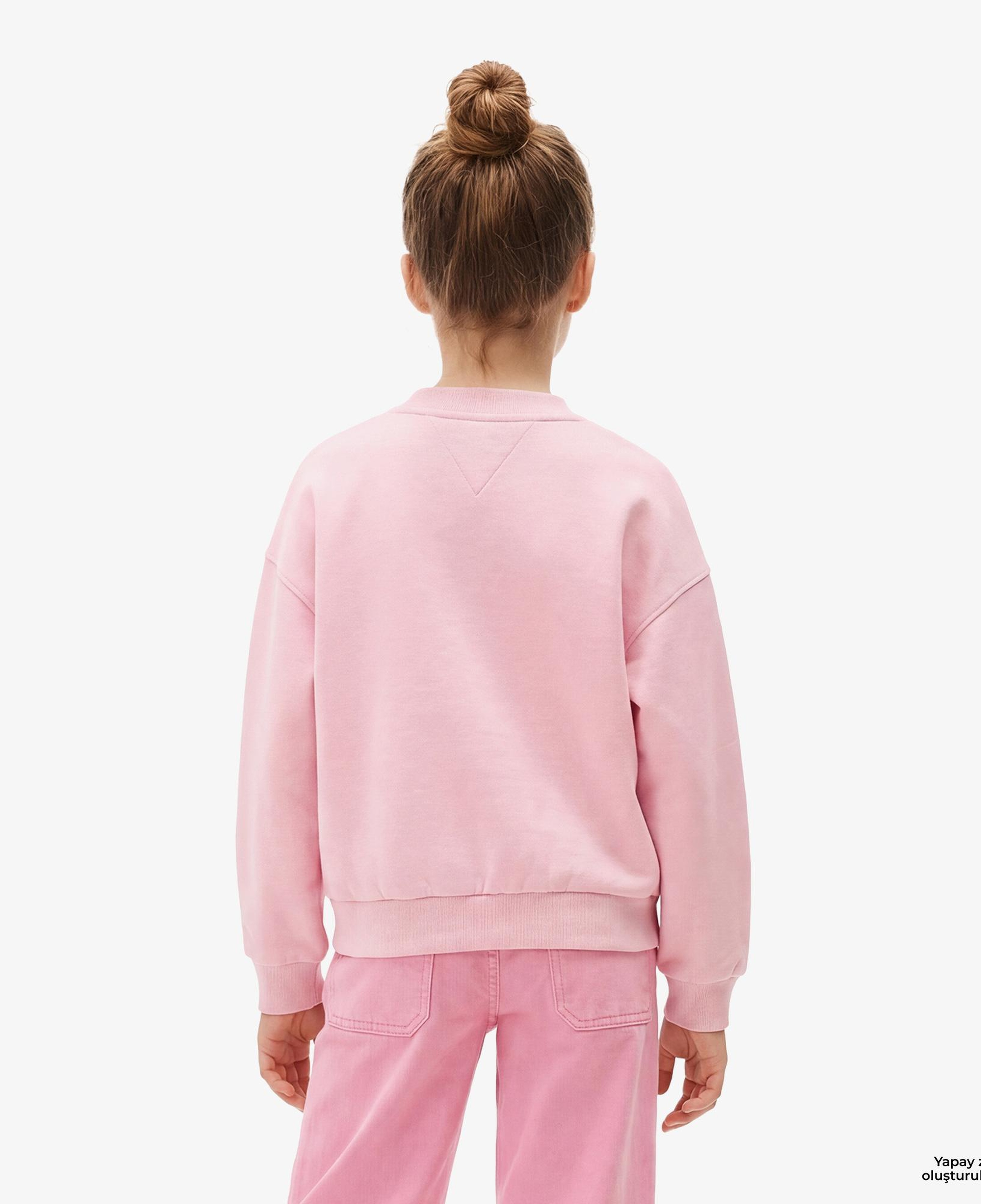 Tommy Hilfiger Flower Çocuk Pembe Sweatshirt