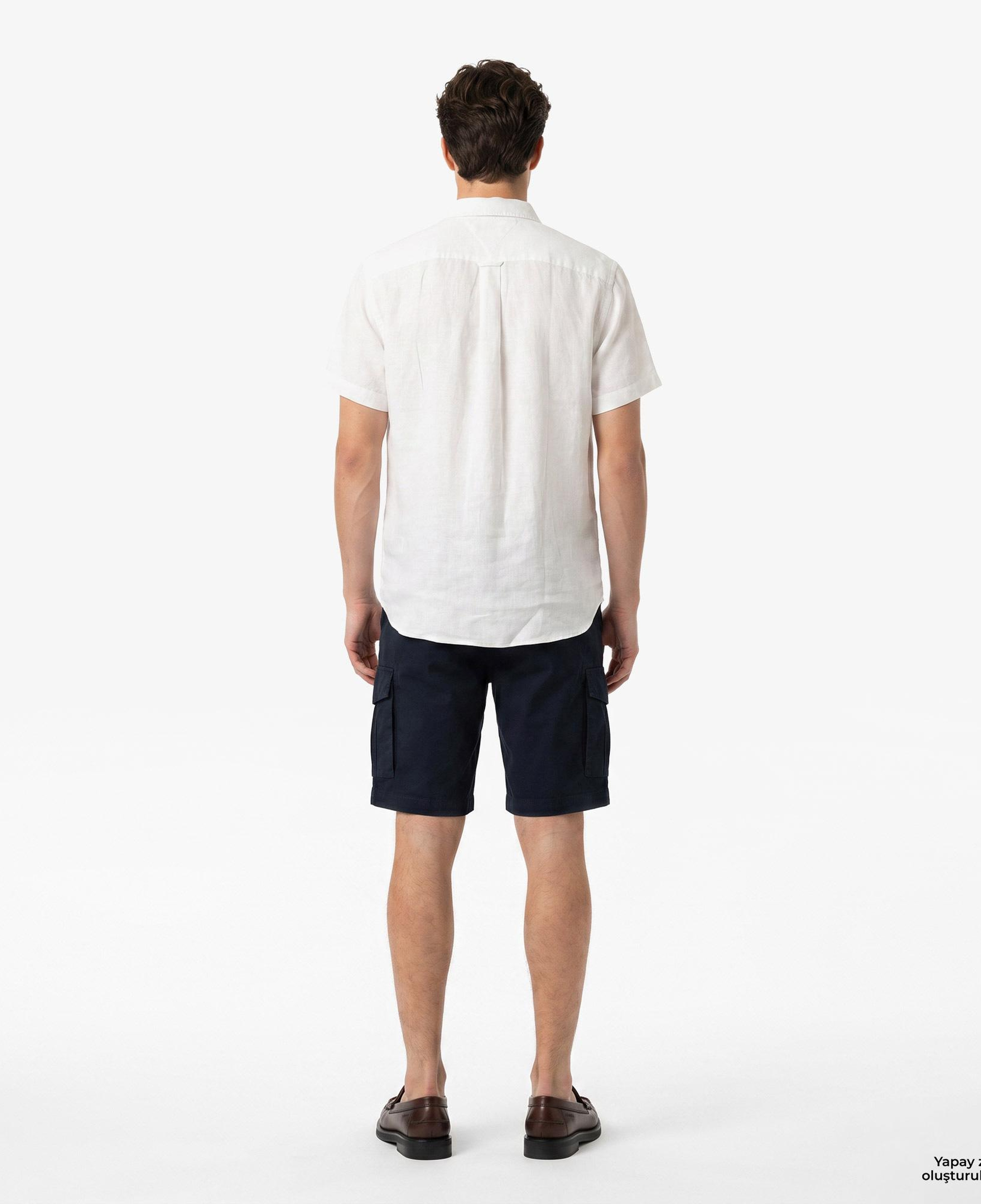 Tommy Hilfiger Inverse Climate Erkek Beyaz Keten Gömlek