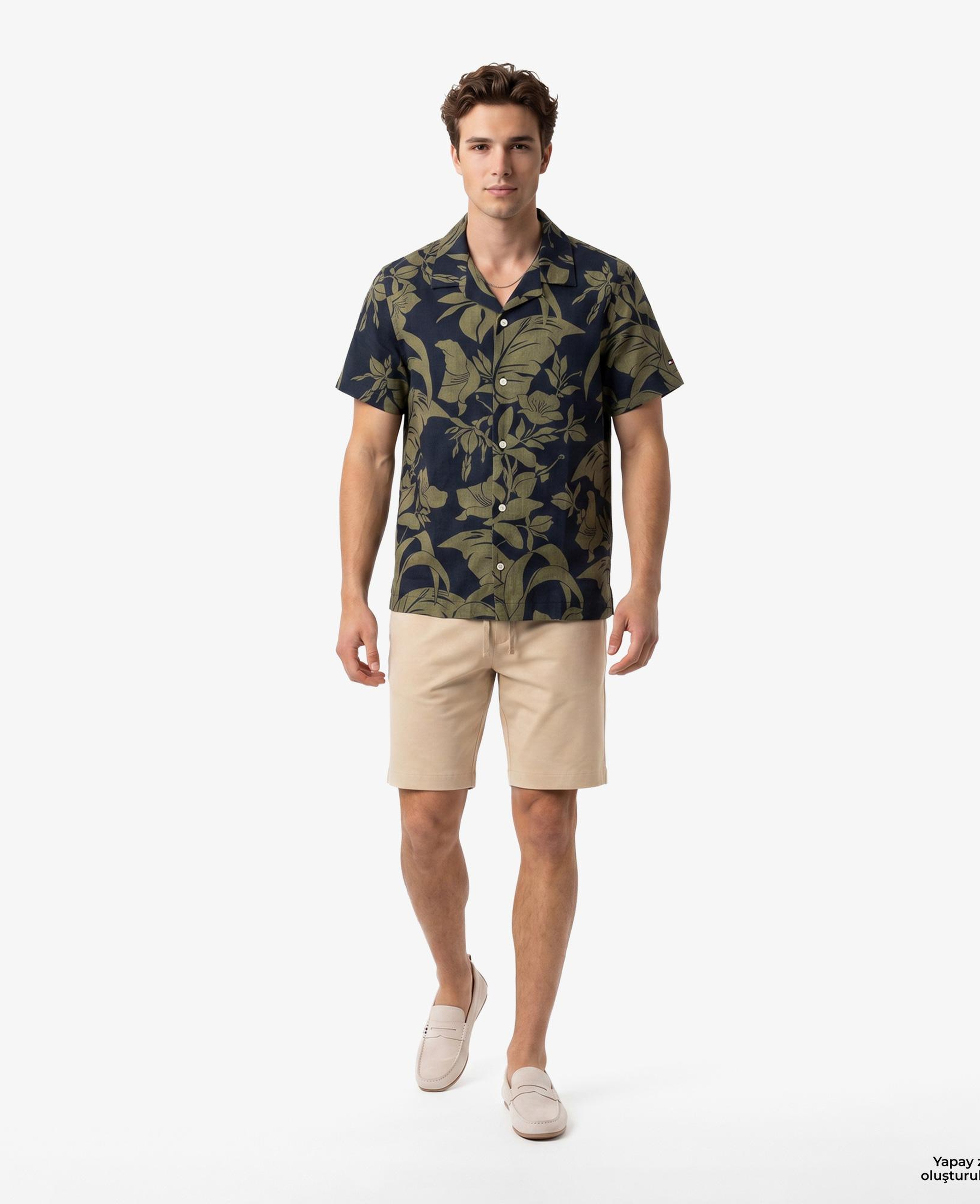 Tommy Hilfiger Mainline Erkek Lacivert Keten Gömlek