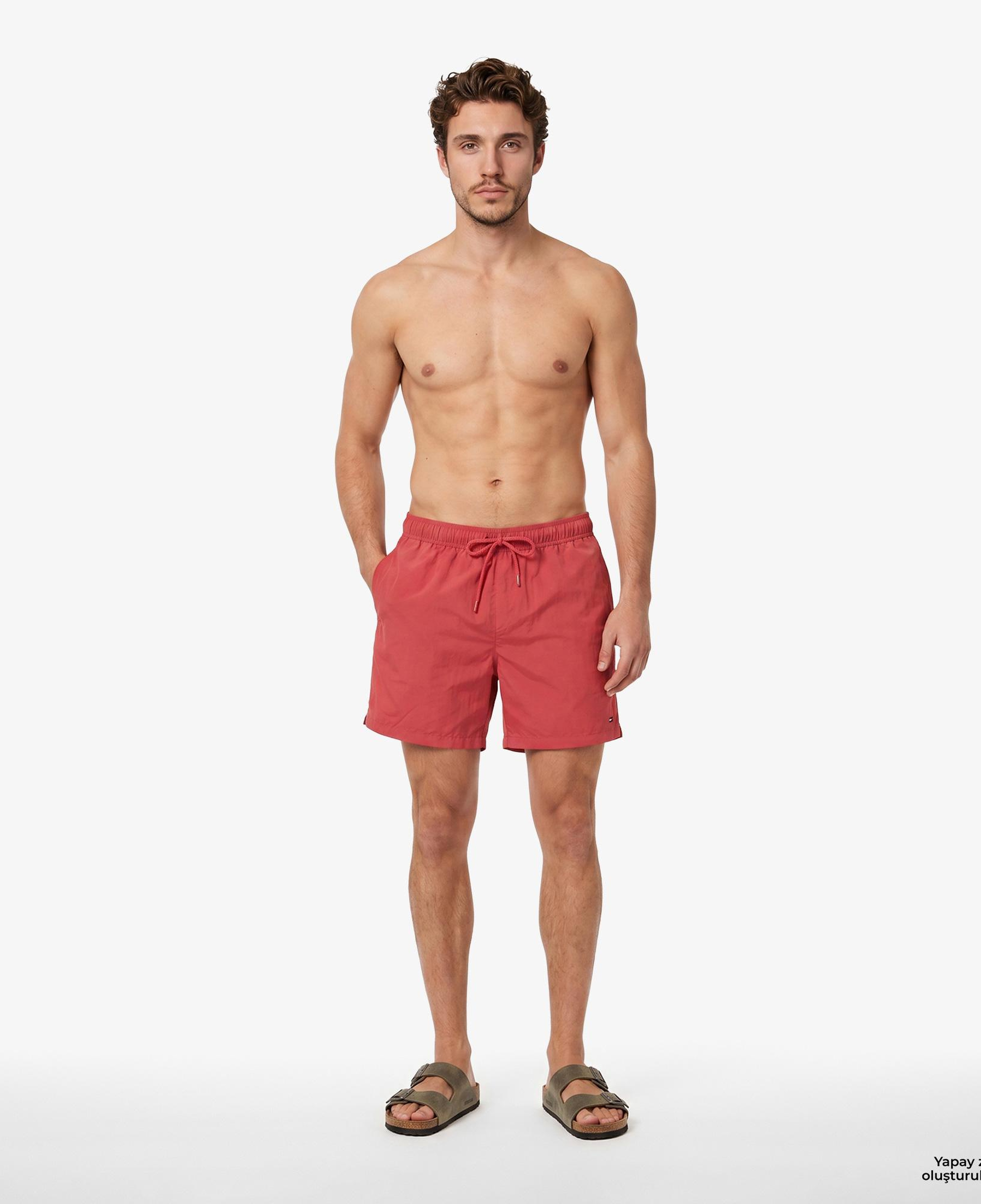 Tommy Hilfiger Essentials Erkek Kırmızı Deniz Şortu