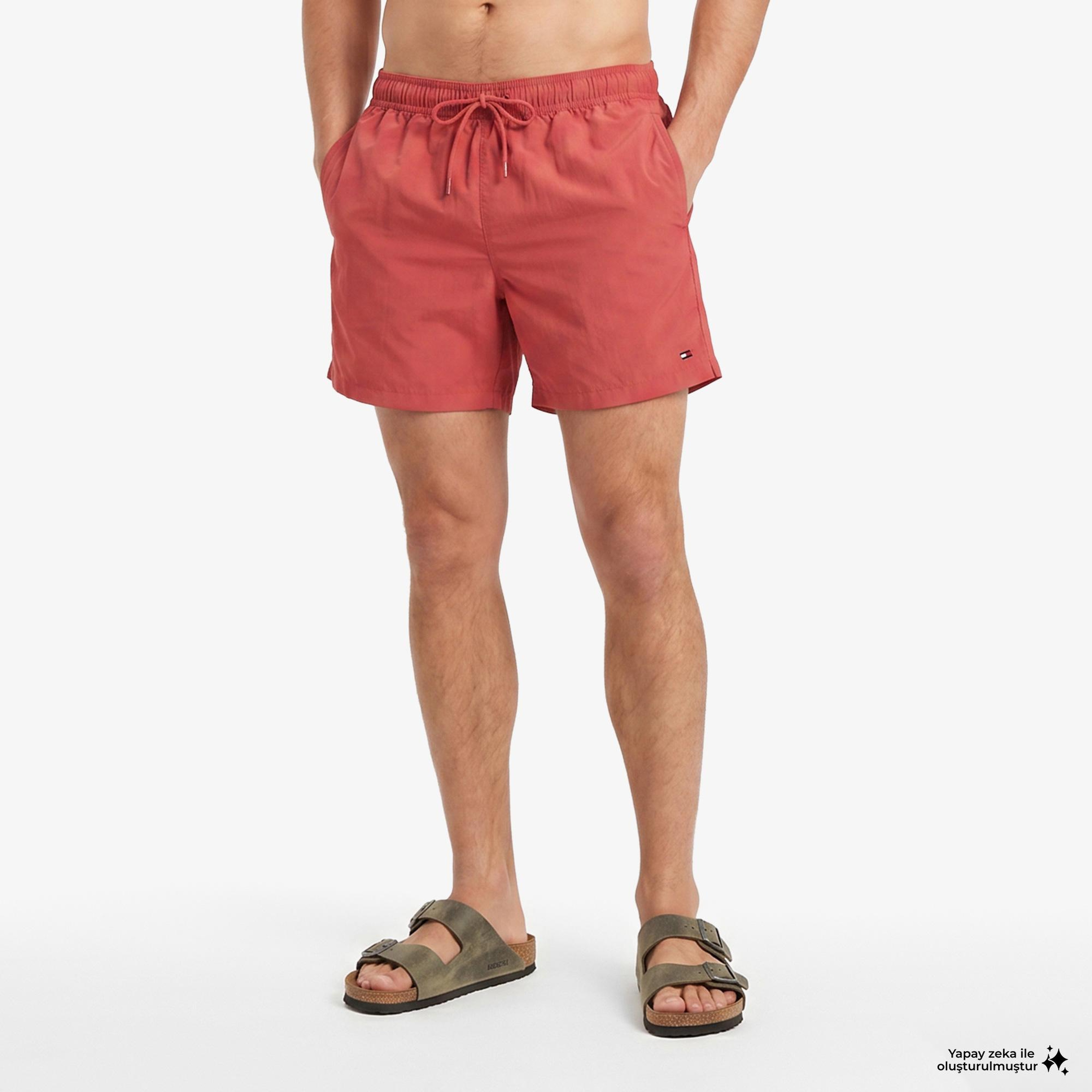 Tommy Hilfiger Essentials Erkek Kırmızı Deniz Şortu