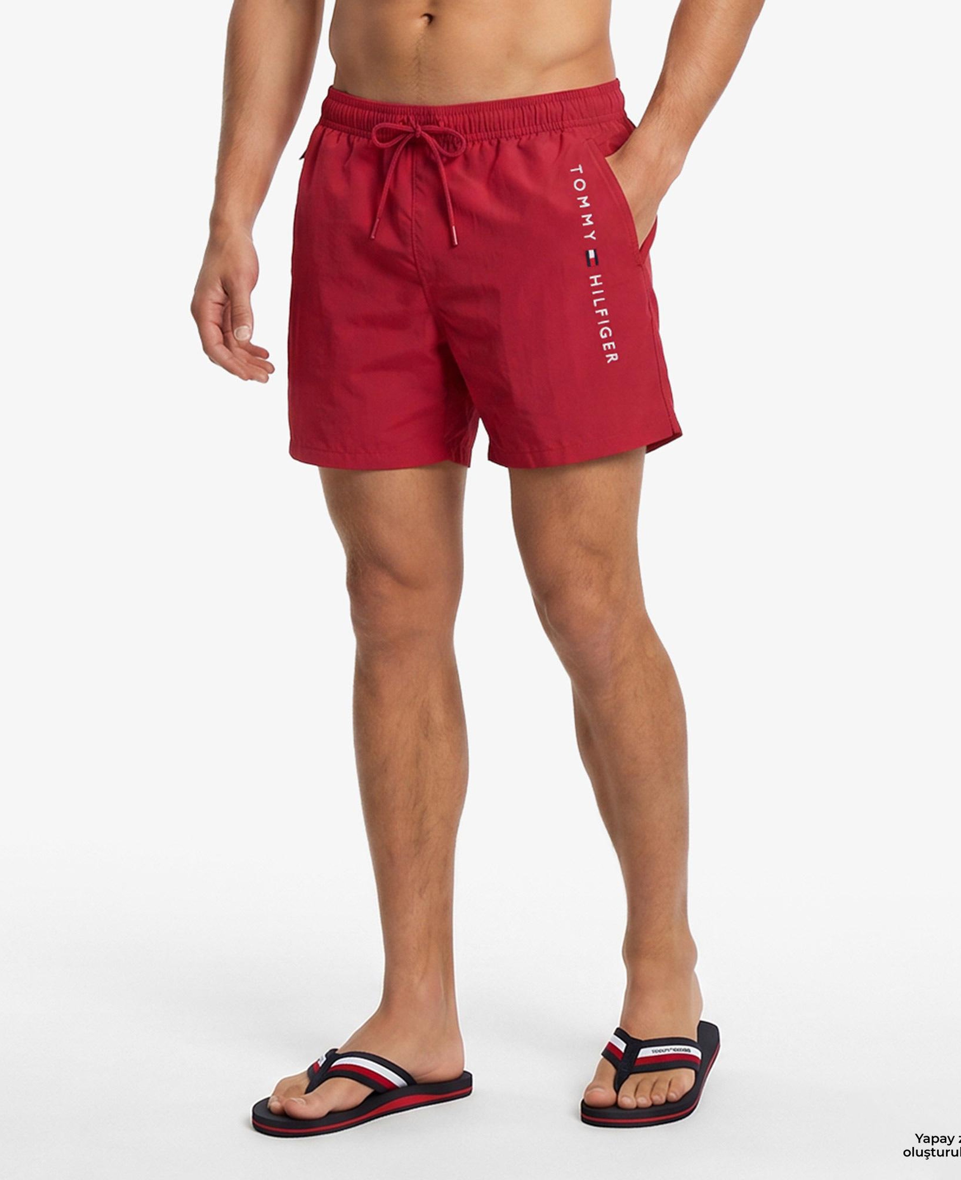 Tommy Hilfiger Original Erkek Kırmızı Deniz Şortu