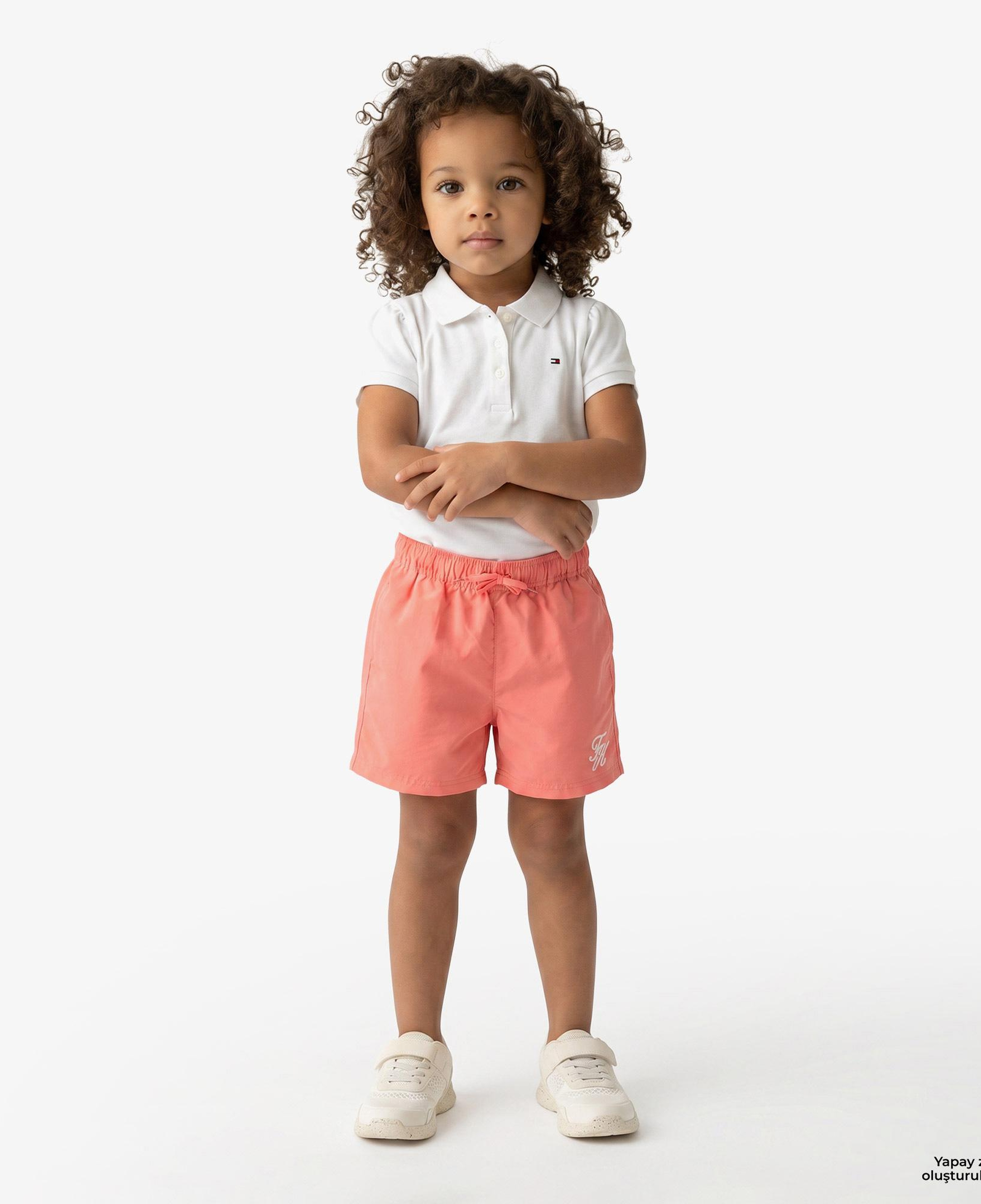 Tommy Hilfiger Script Çocuk Pembe Deniz Şortu