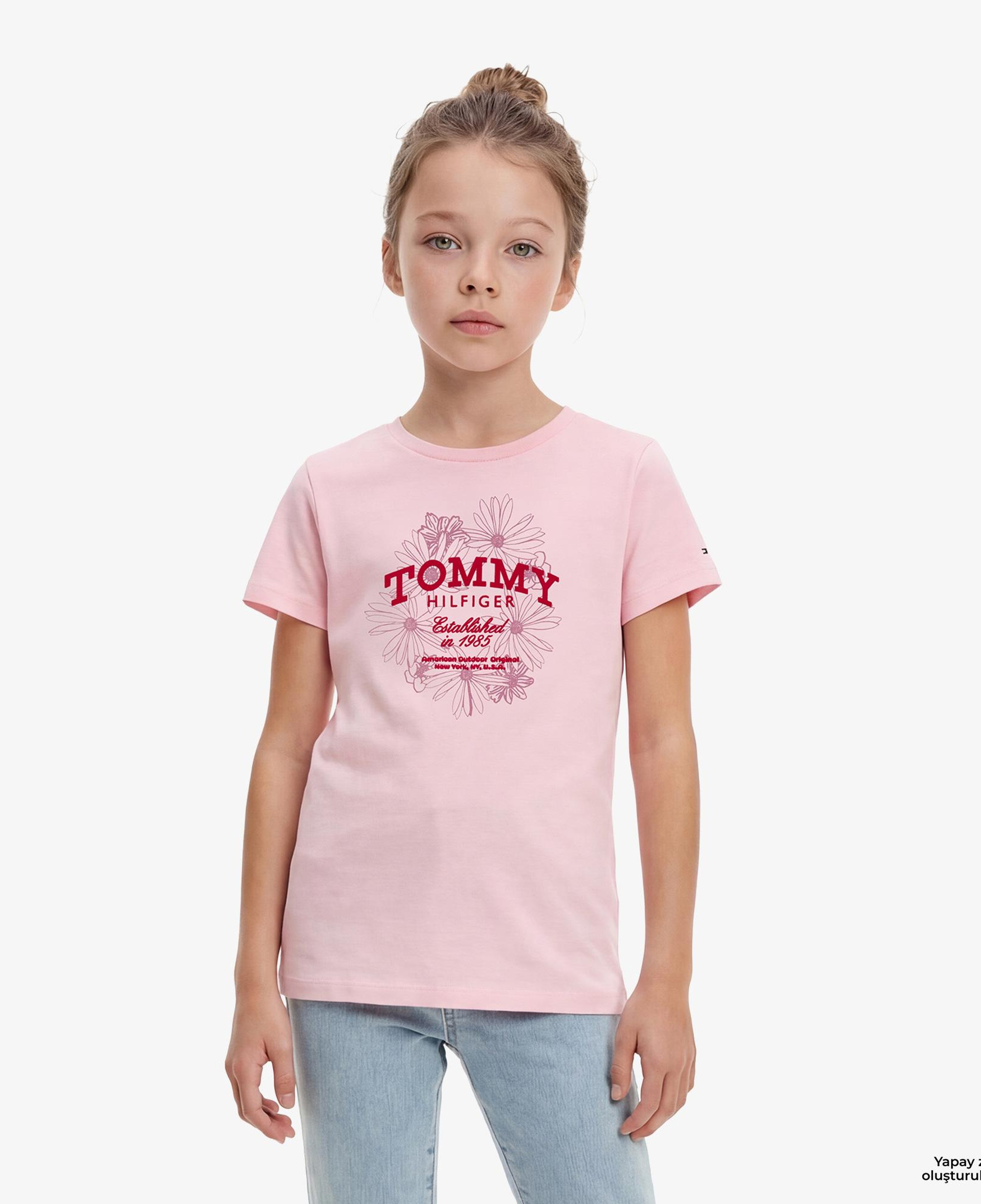 Tommy Hilfiger Flower Çocuk Pembe T-Shirt