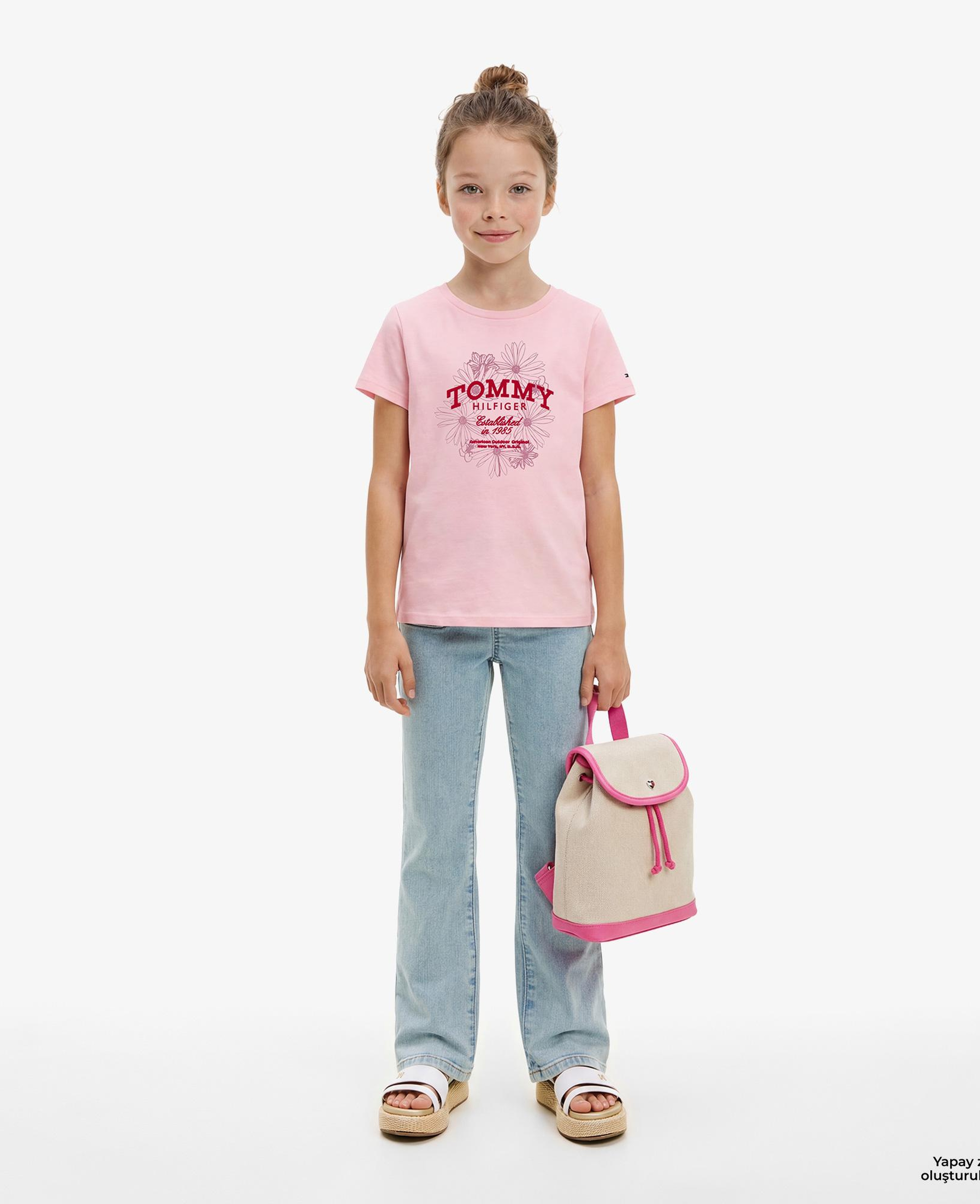 Tommy Hilfiger Flower Çocuk Pembe T-Shirt
