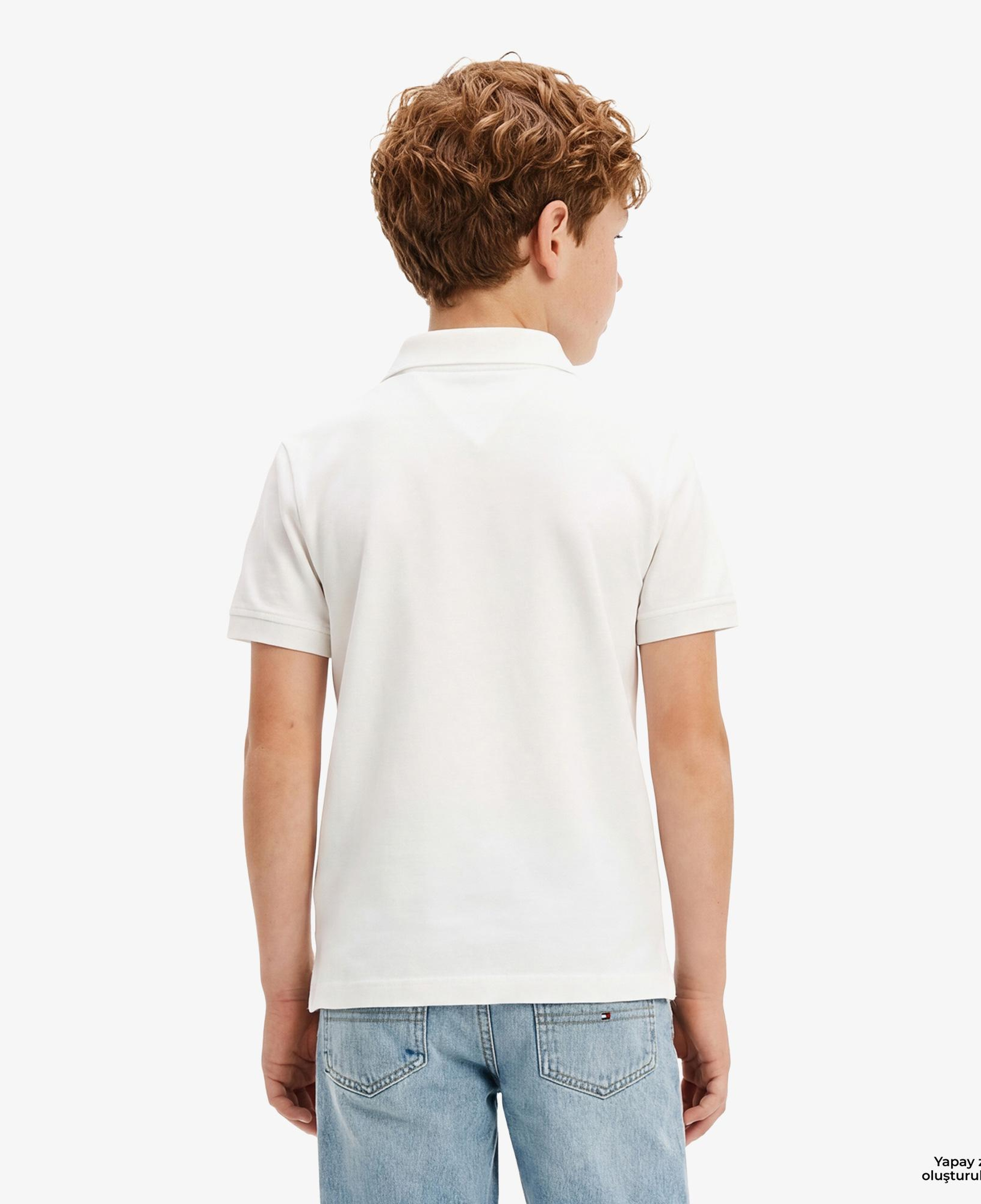Tommy Hilfiger Essentials Çocuk Beyaz Polo Yaka T-Shirt