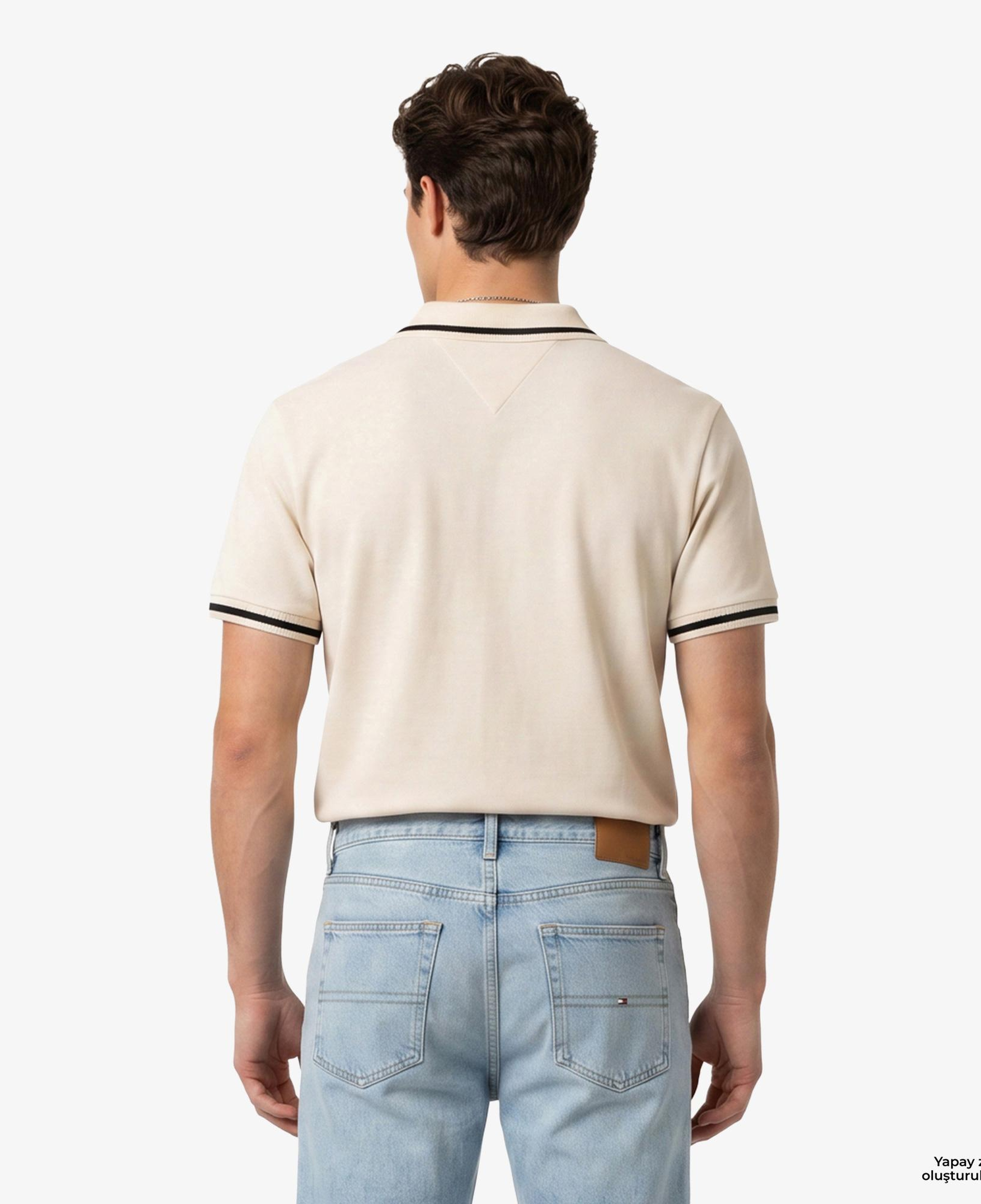 Tommy Hilfiger Country Club Erkek Krem Rengi Polo Yaka T-Shirt