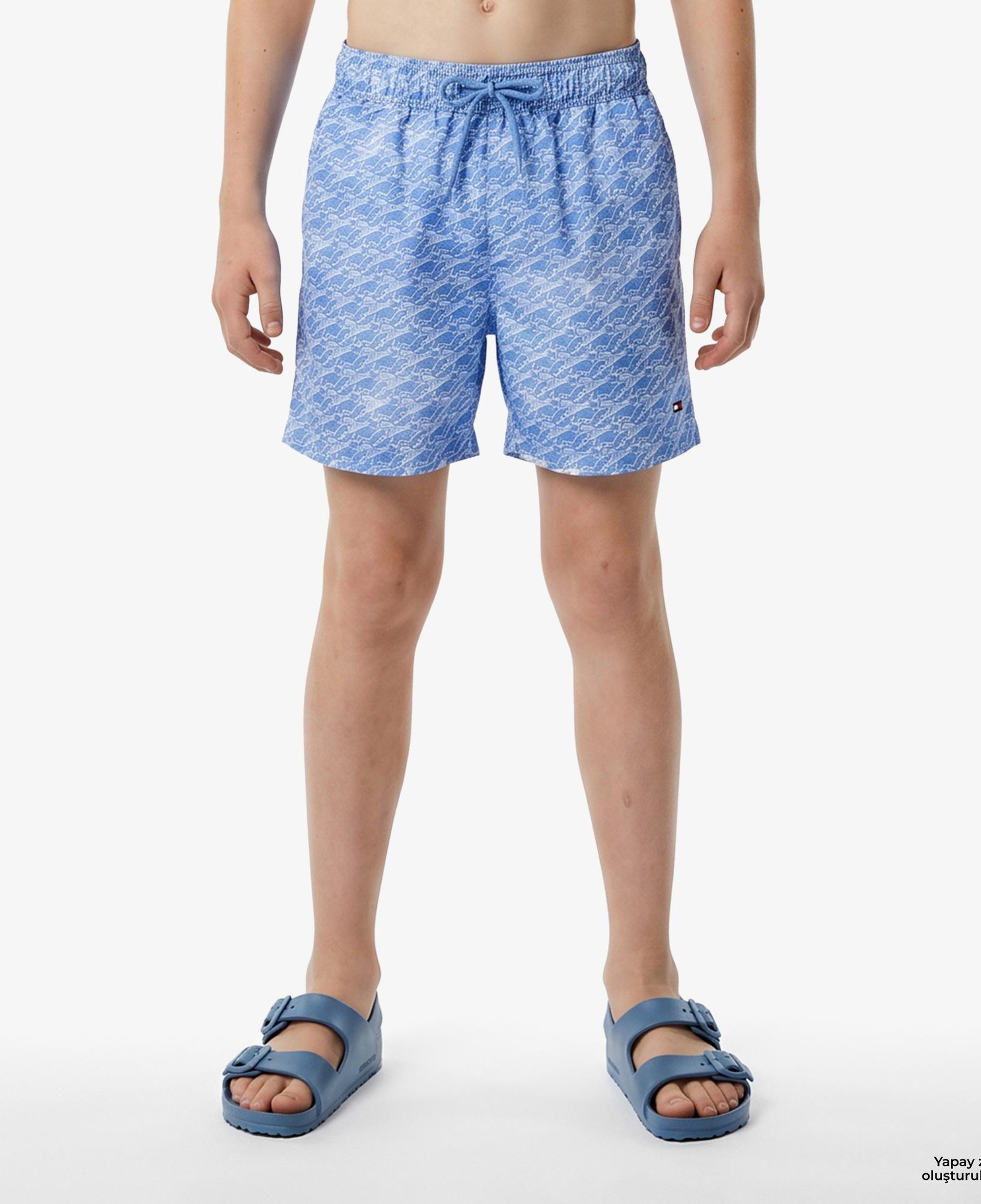 Tommy Hilfiger Print Çocuk Mavi Deniz Şortu