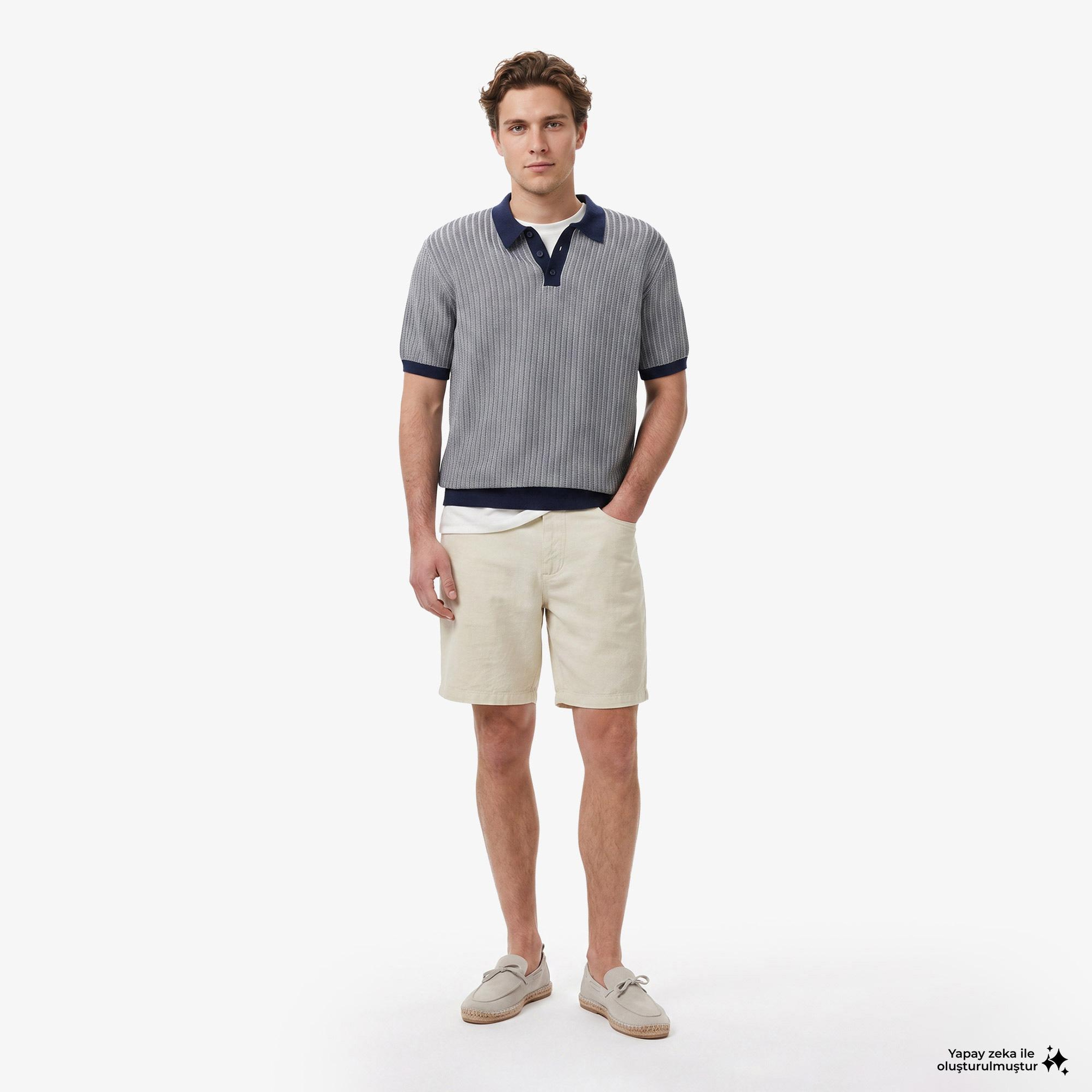 Nautica Erkek Bej Slim Fit Şort