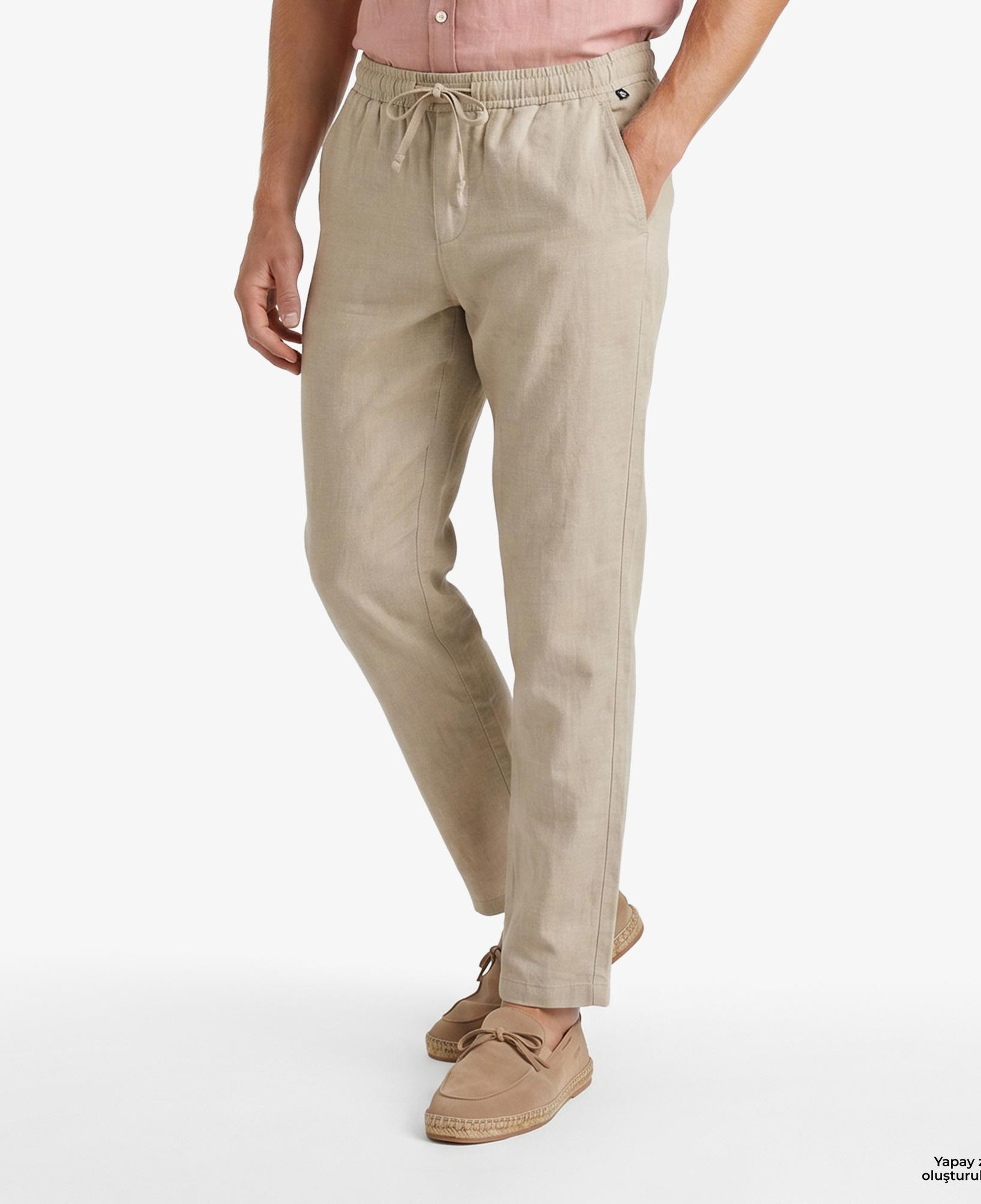 Nautica Erkek Bej Jogger Keten Pantolon