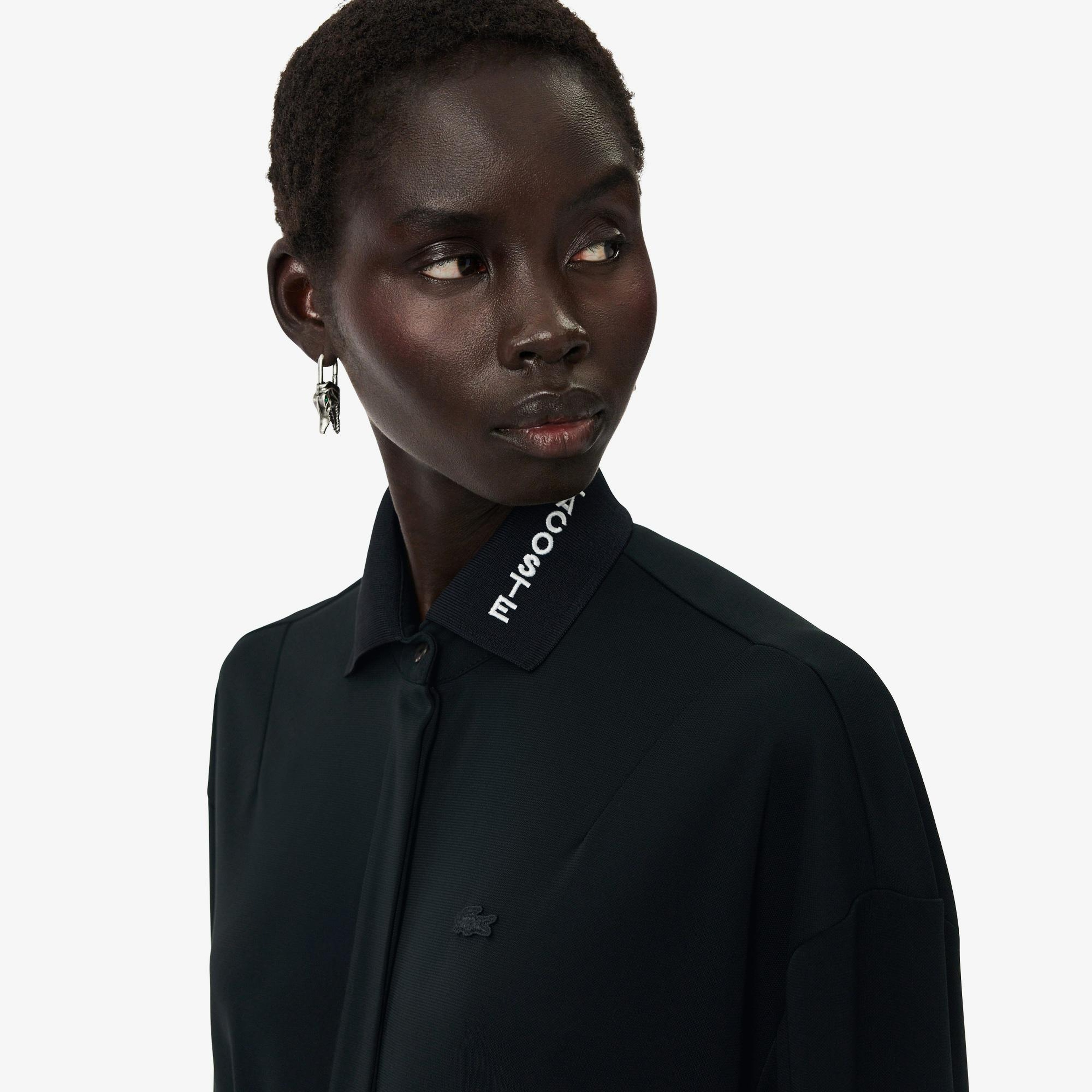 Lacoste Runway Kadın Polo Yaka Koyu Yeşil Elbise