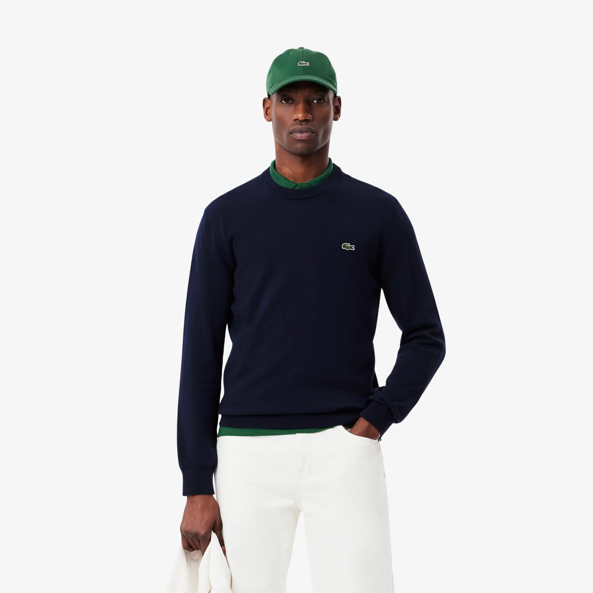 Lacoste Erkek Regular Fit Bisiklet Yaka Lacivert Kazak