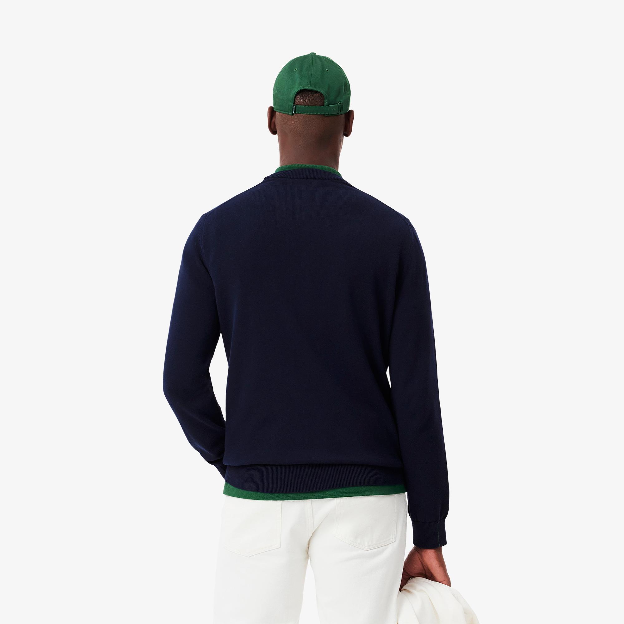 Lacoste Erkek Regular Fit Bisiklet Yaka Lacivert Kazak