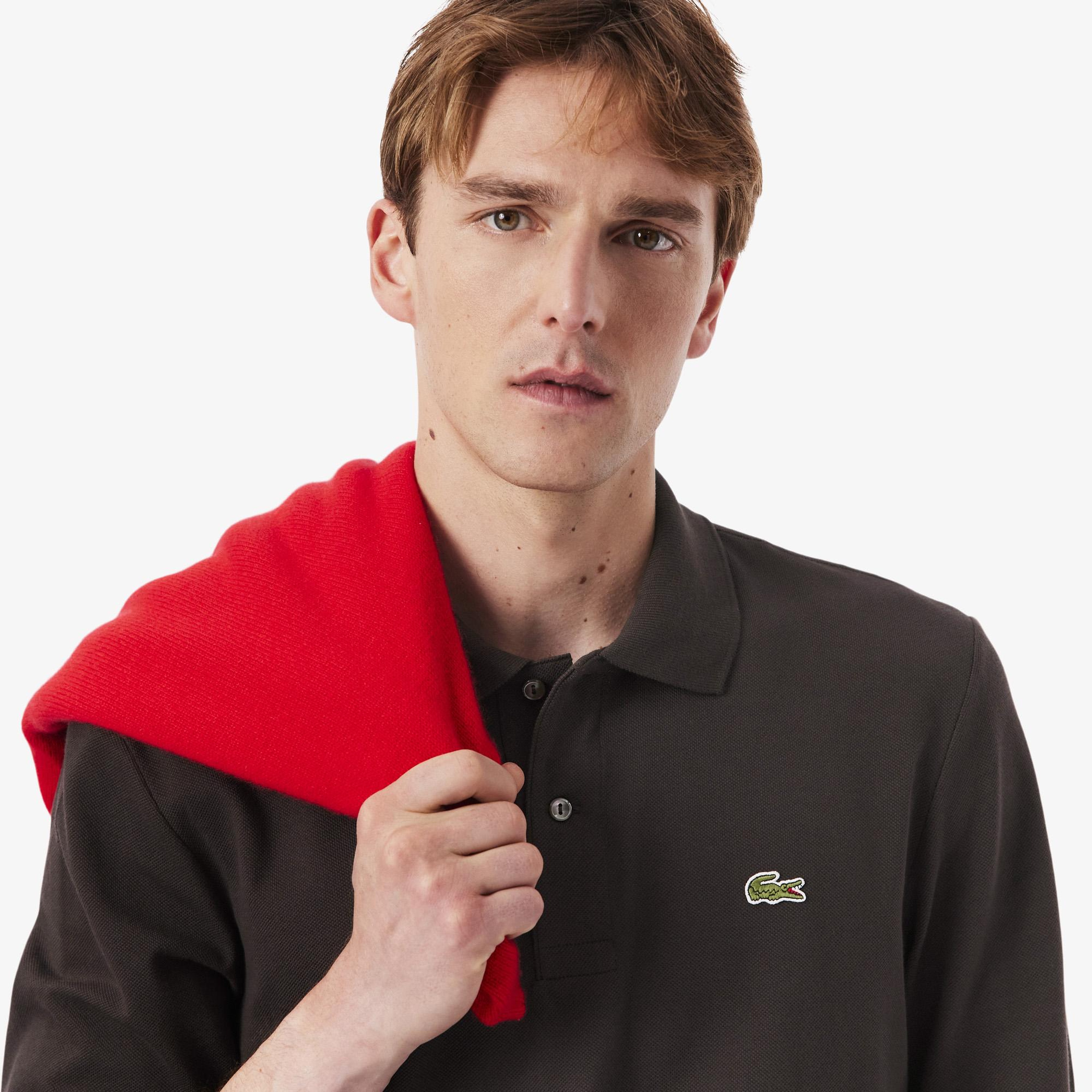 Lacoste L.12.12 Erkek Classic Fit Uzun Kollu Kahverengi Polo