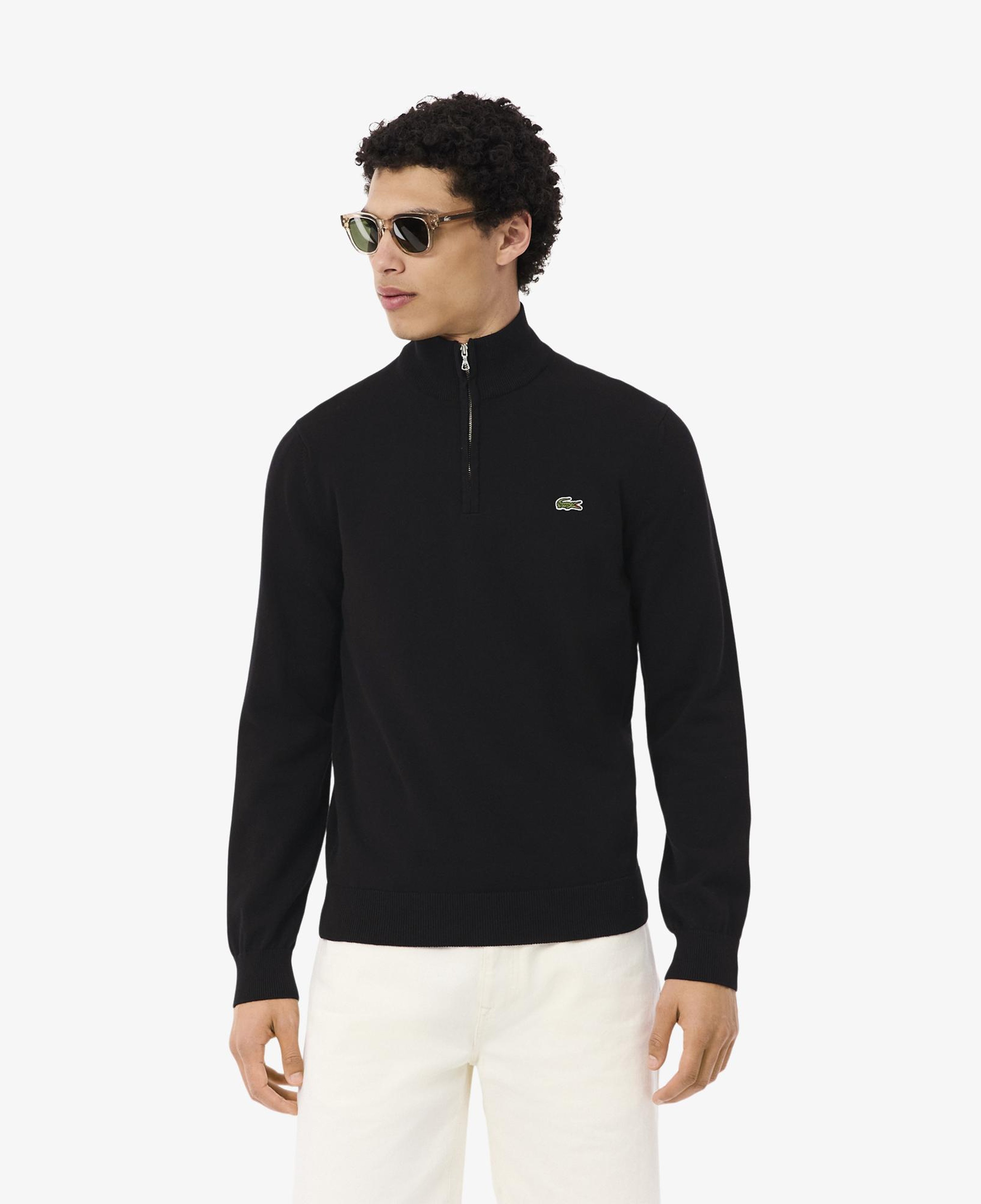 Lacoste Erkek Regular Fit Yarım Fermuarlı Lacivert Kazak