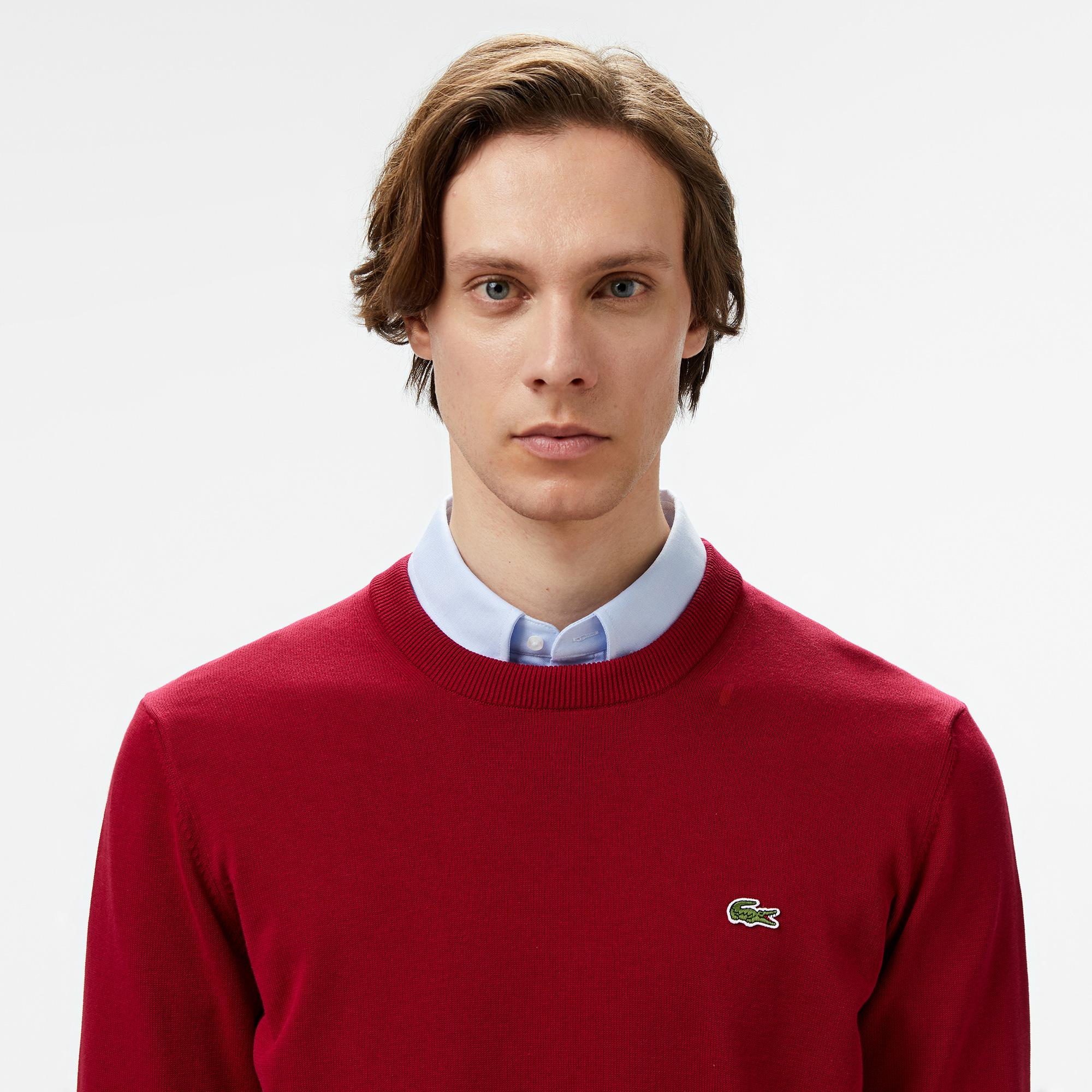 Lacoste Erkek Regular Fit Bisiklet Yaka Kırmızı Kazak
