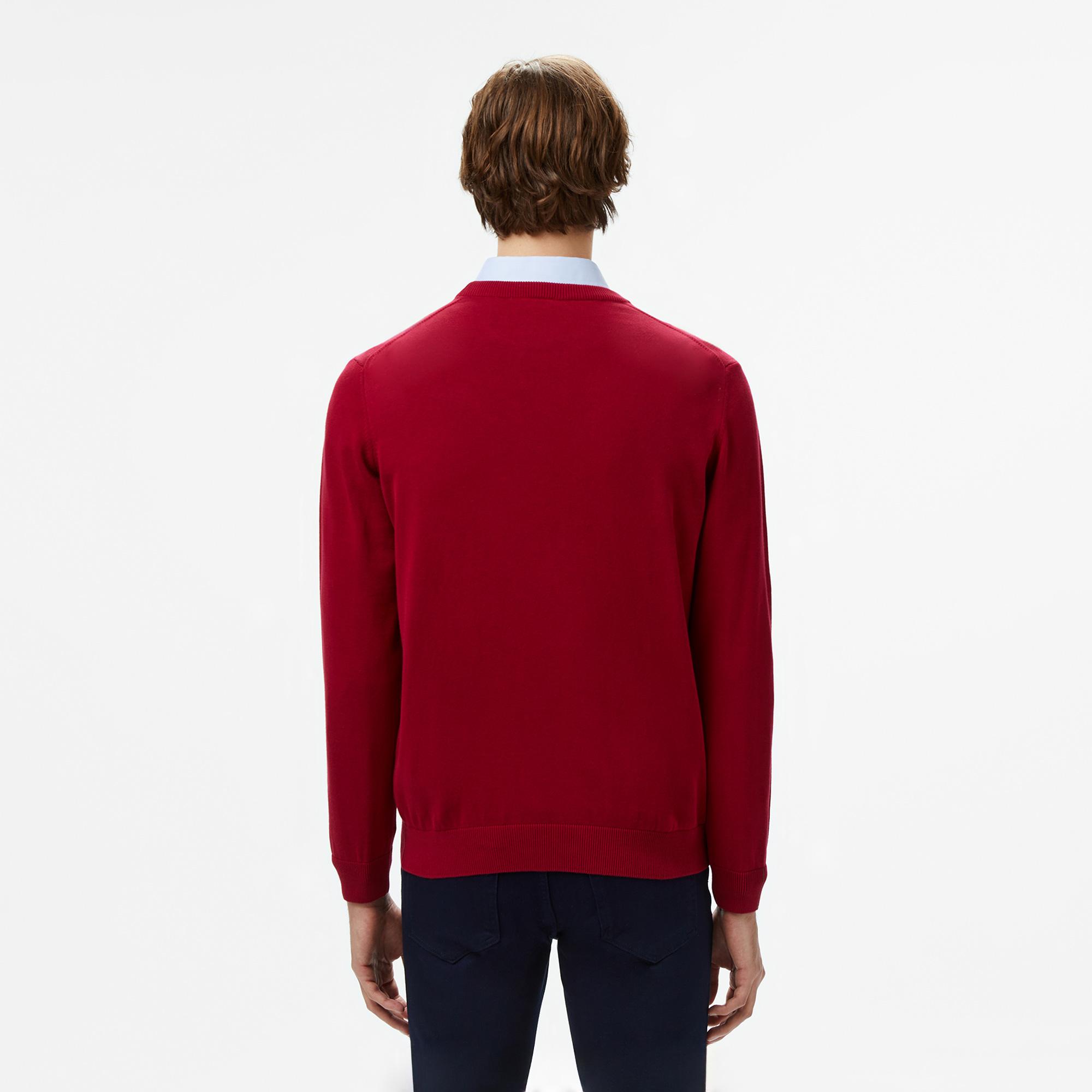 Lacoste Erkek Regular Fit Bisiklet Yaka Kırmızı Kazak