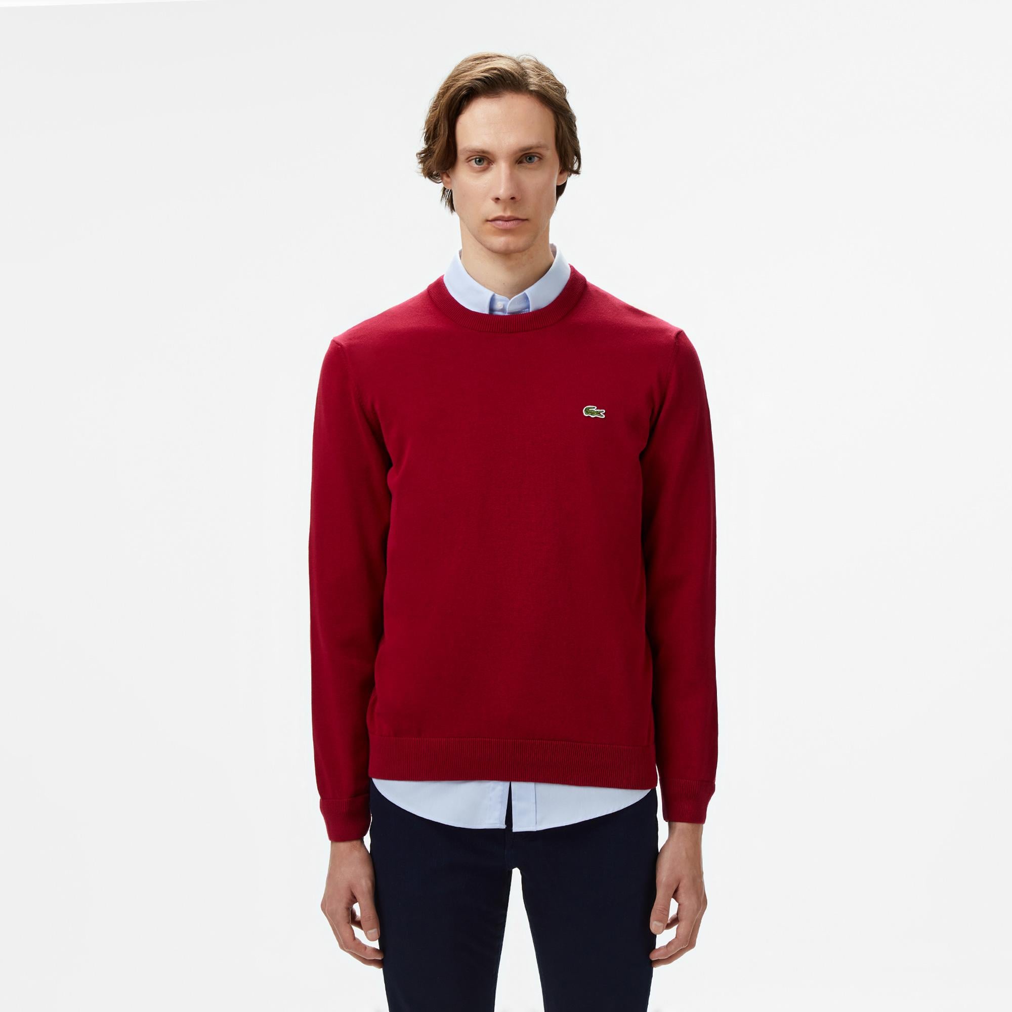 Lacoste Erkek Regular Fit Bisiklet Yaka Kırmızı Kazak