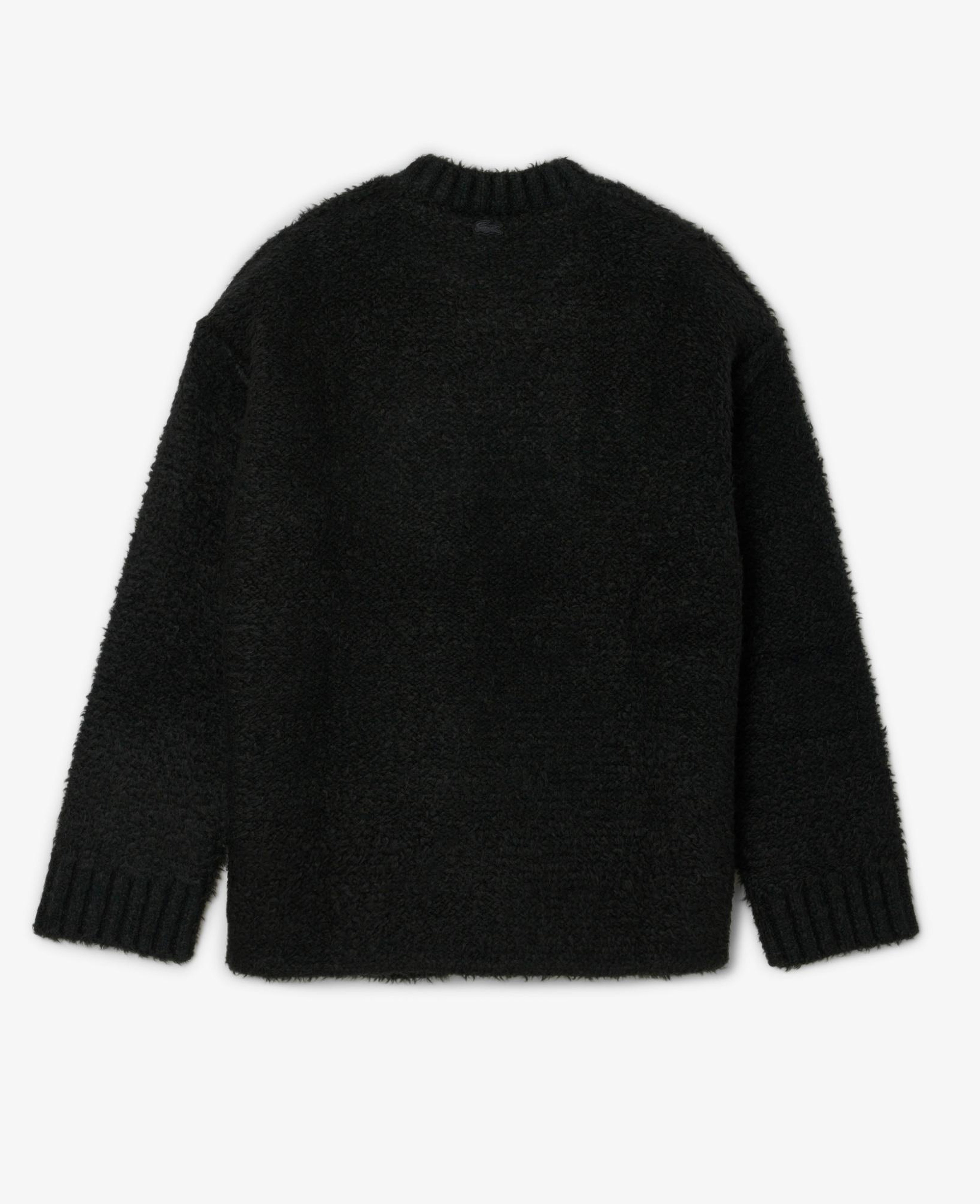 Lacoste Runway Unisex Loose Fit Bisiklet Yaka Baskılı Yeşil Kazak