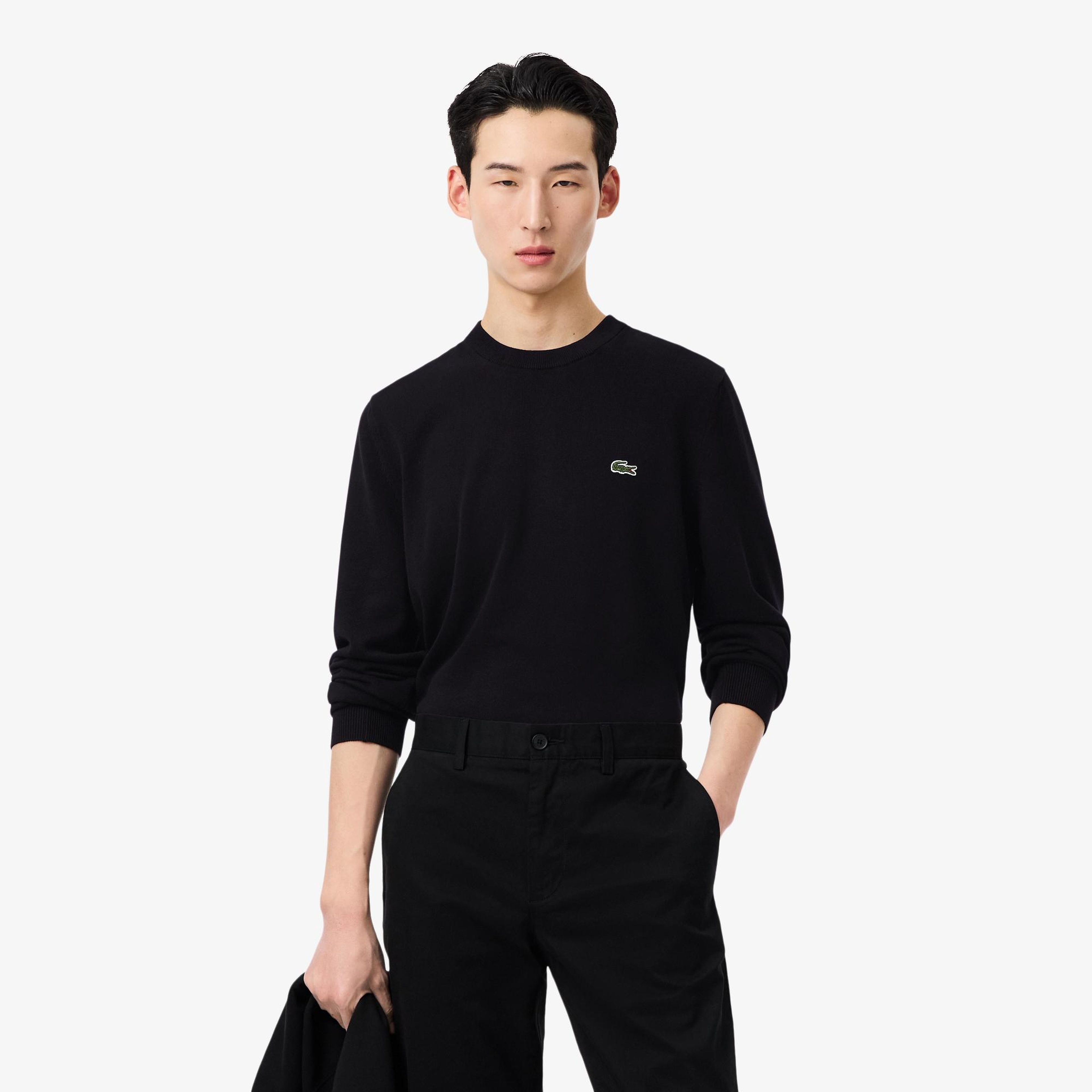 Lacoste Erkek Regular Fit Bisiklet Yaka Siyah Kazak