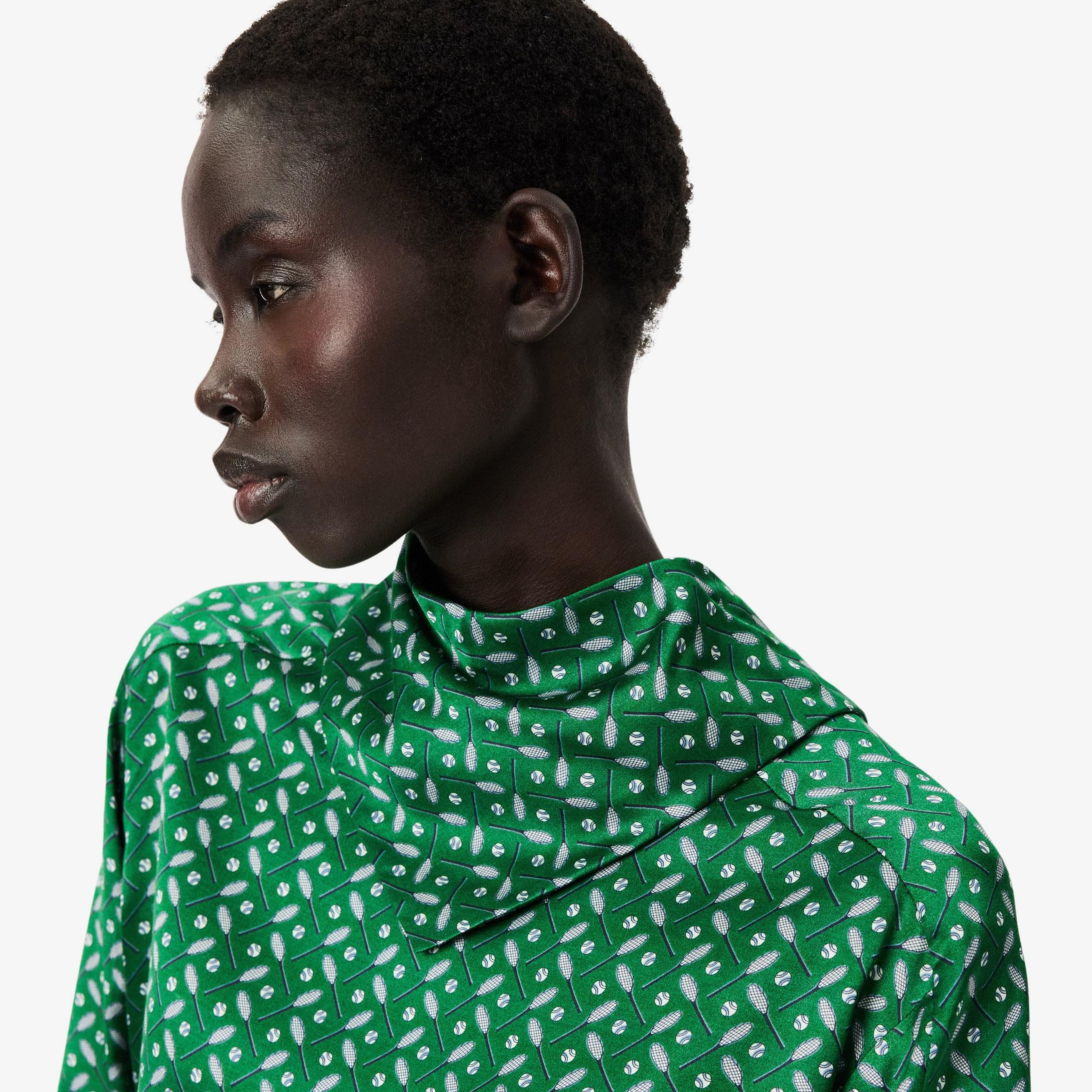 Lacoste Runway Kadın Desenli Yeşil Bluz