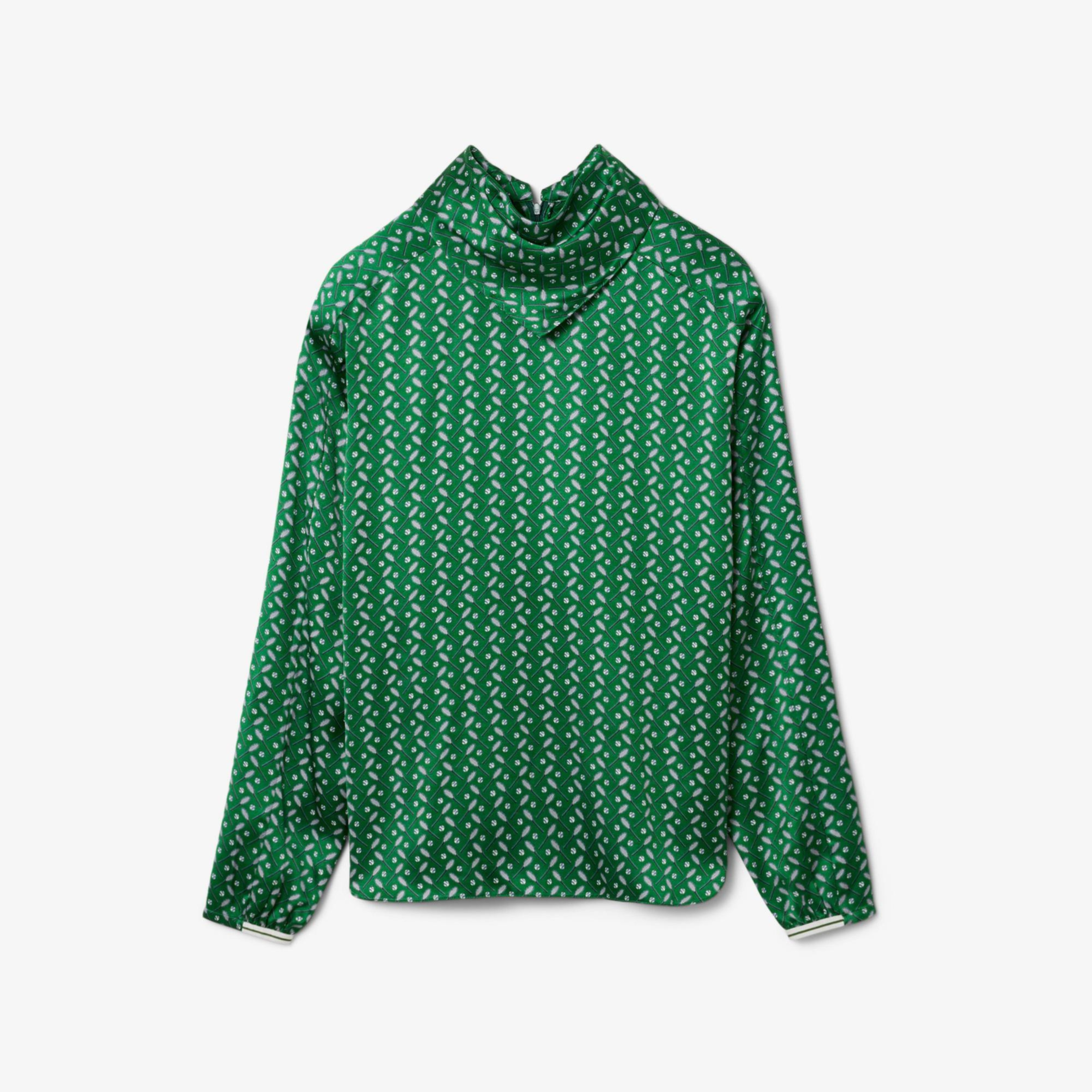 Lacoste Runway Kadın Desenli Yeşil Bluz