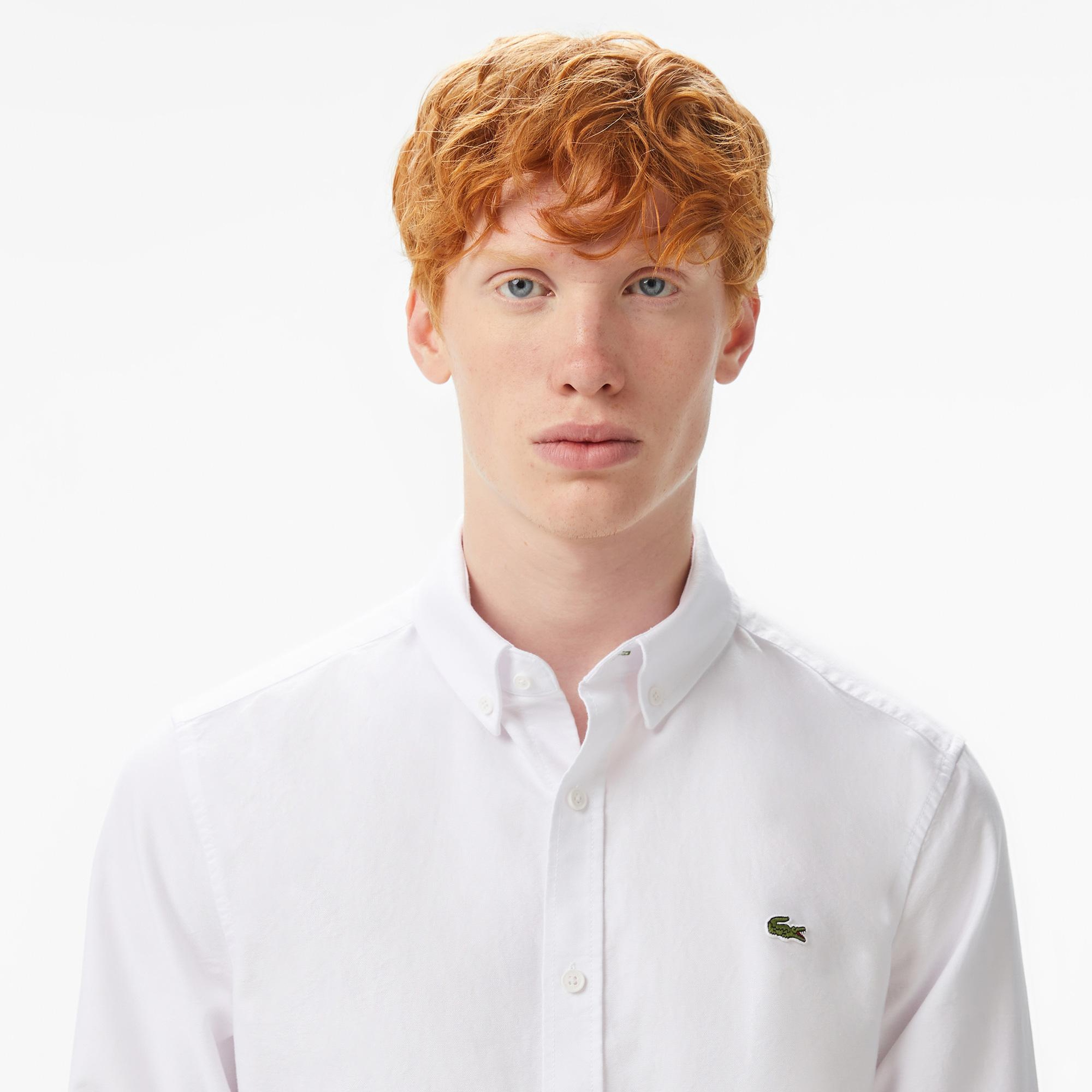 Lacoste Erkek Slim Fit Beyaz Gömlek