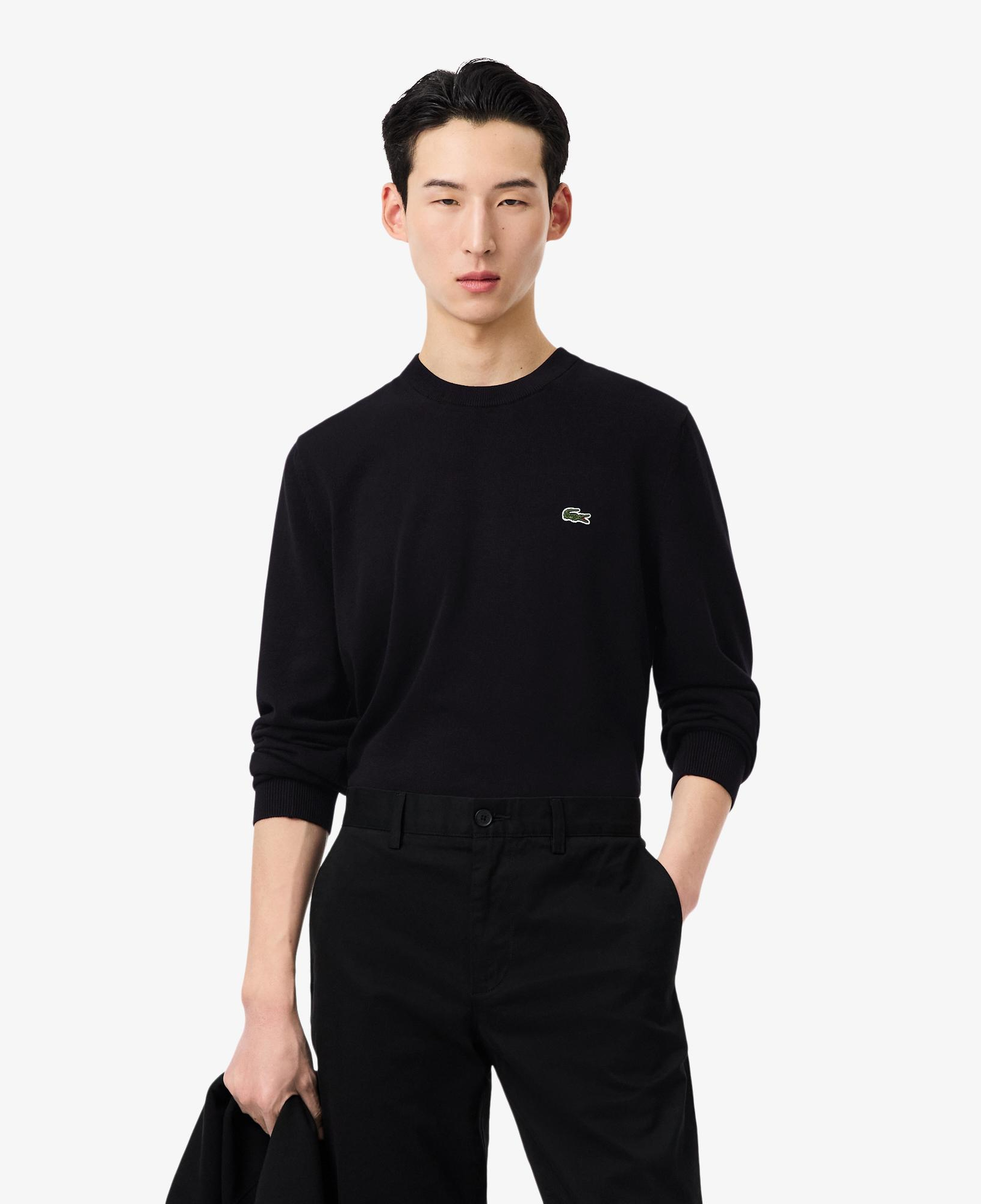 Lacoste Erkek Regular Fit Bisiklet Yaka Siyah Kazak