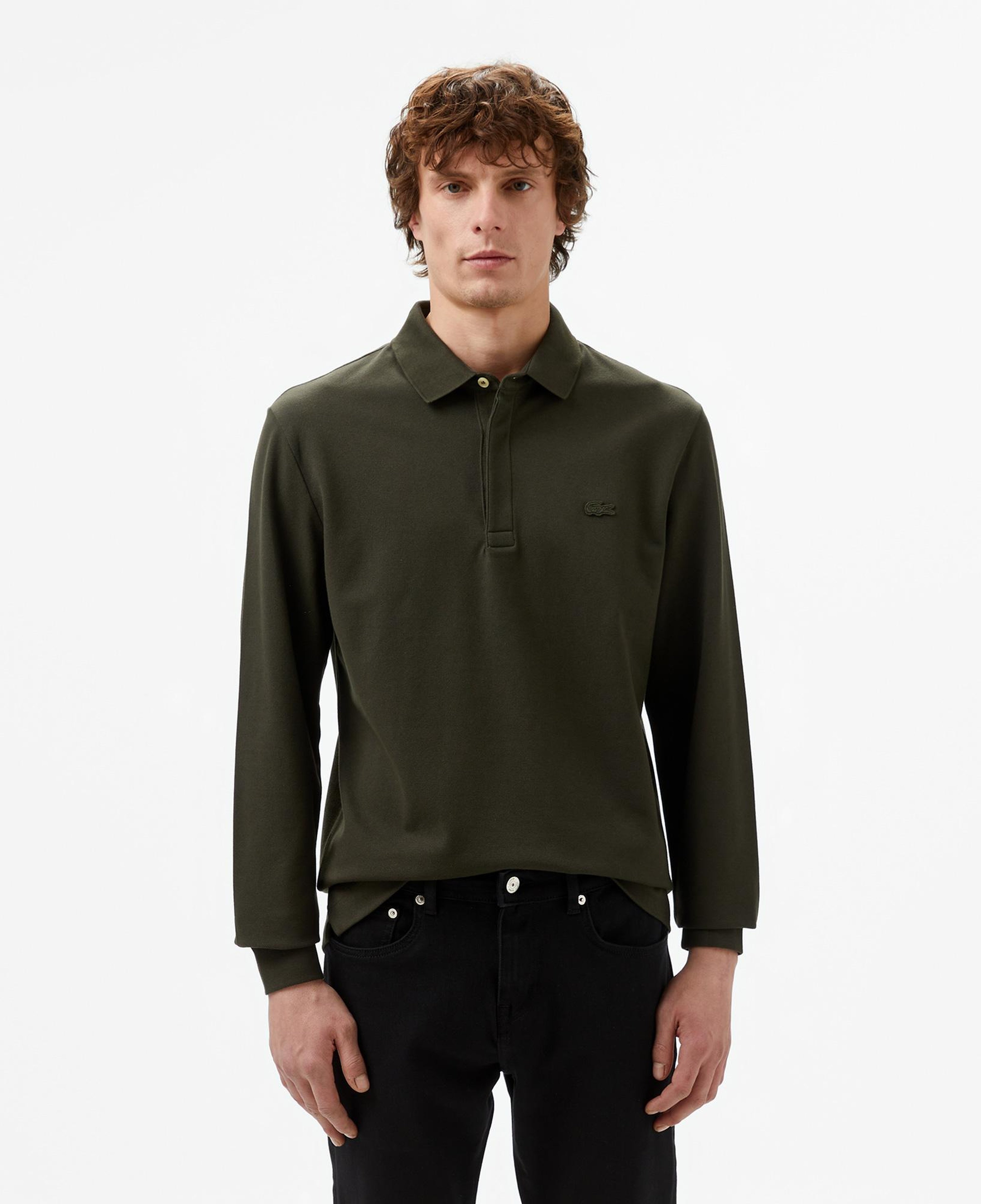 Erkek Regular Fit Uzun Kollu Haki Paris Polo
