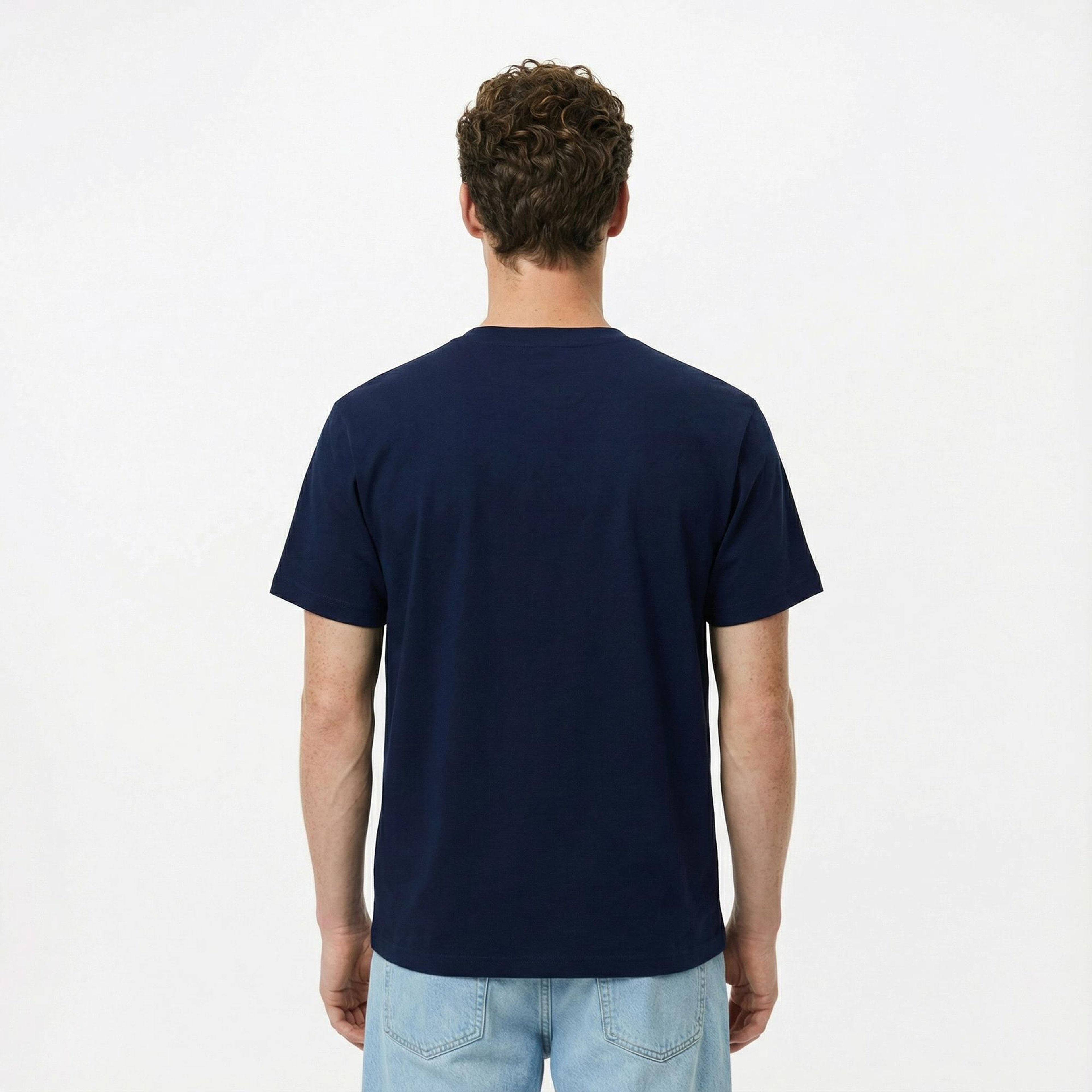 Erkek Classic Fit Bisiklet Yaka Lacivert T-Shirt