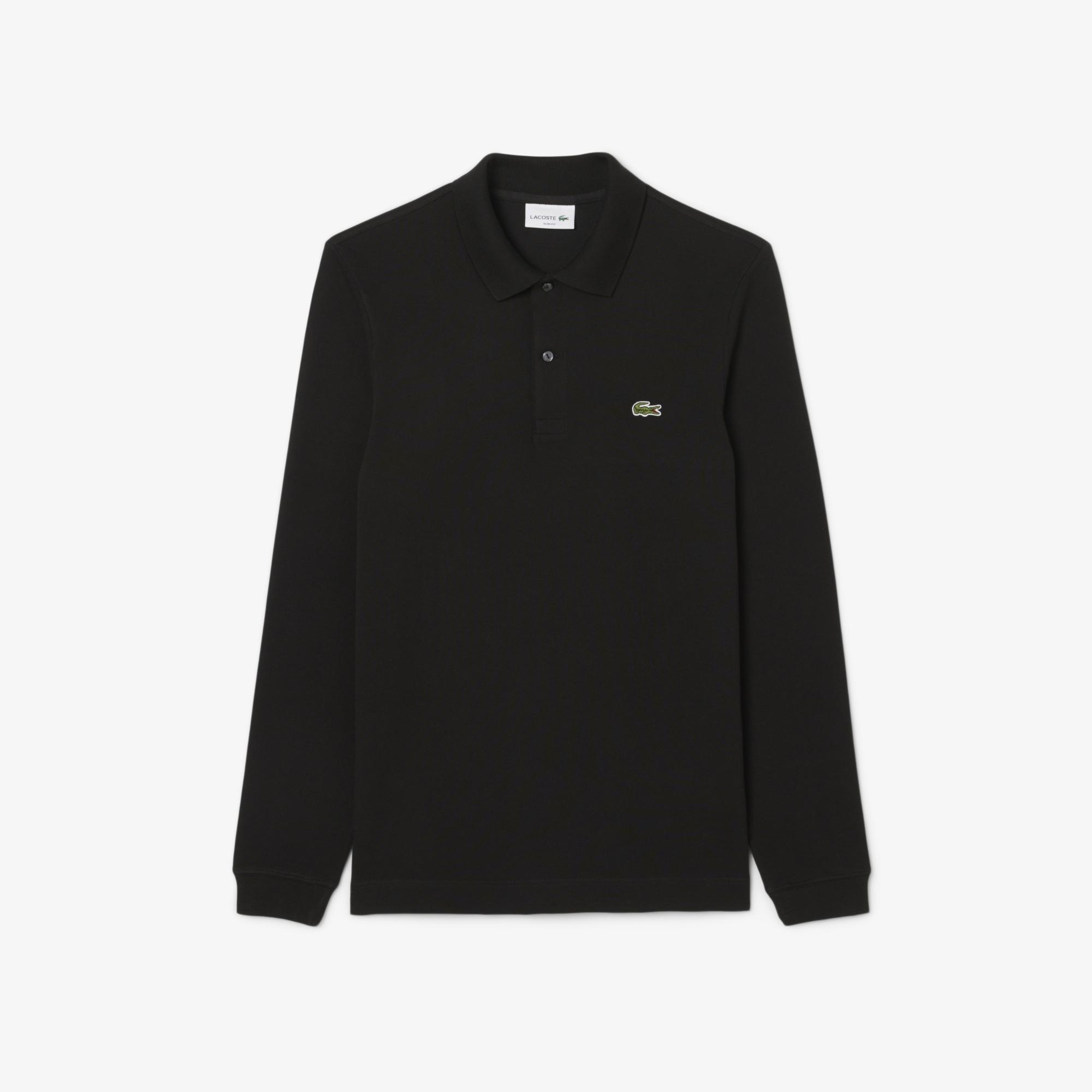 Lacoste L.12.12 Erkek Slim Fit Uzun Kollu Siyah Polo