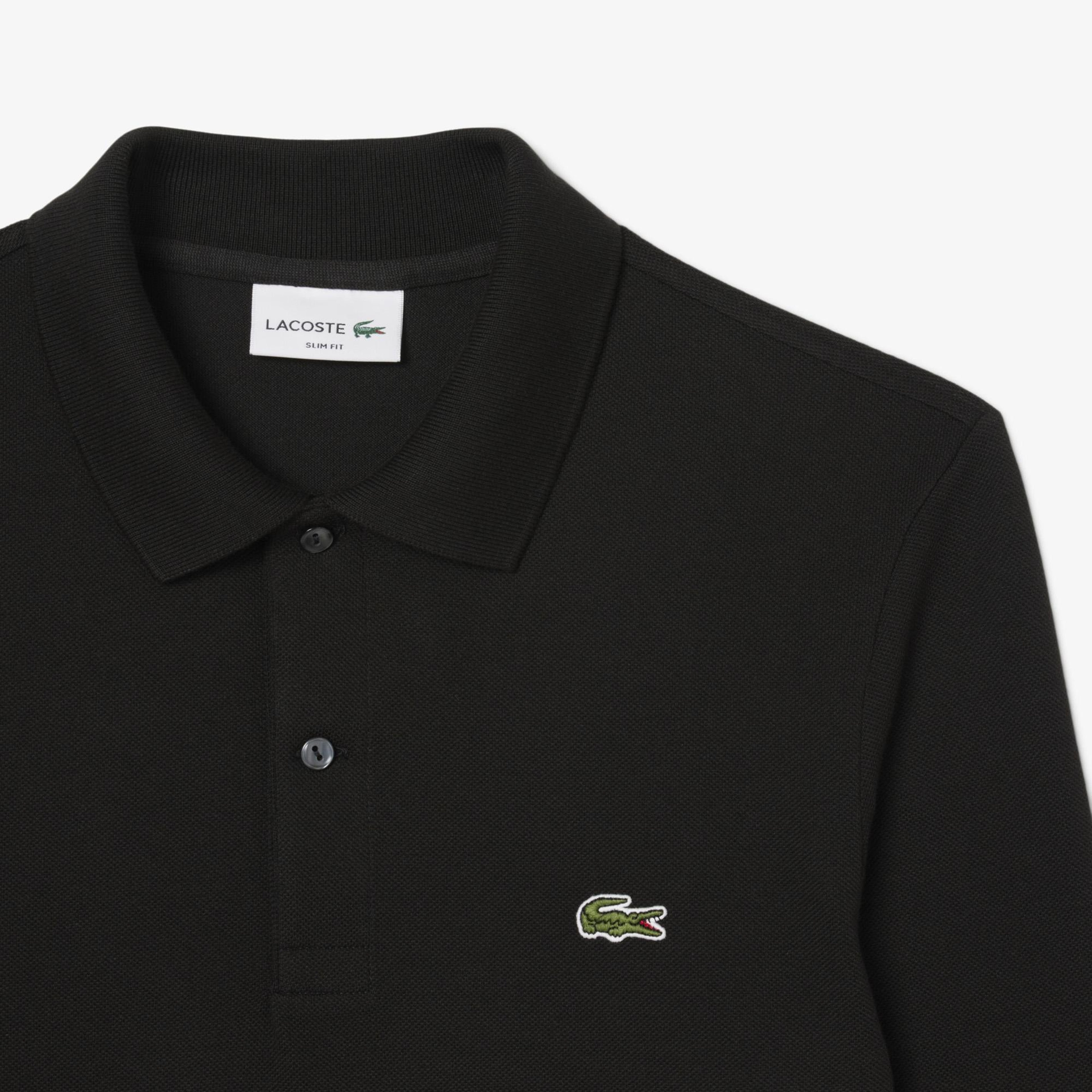 Lacoste L.12.12 Erkek Slim Fit Uzun Kollu Siyah Polo