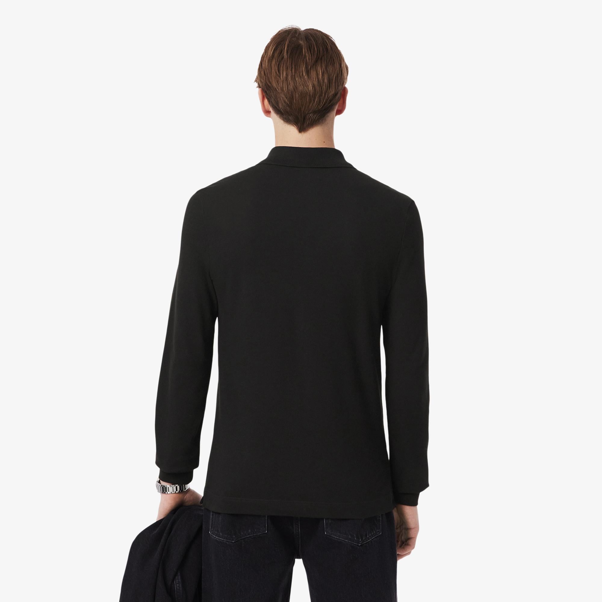 Lacoste L.12.12 Erkek Slim Fit Uzun Kollu Siyah Polo