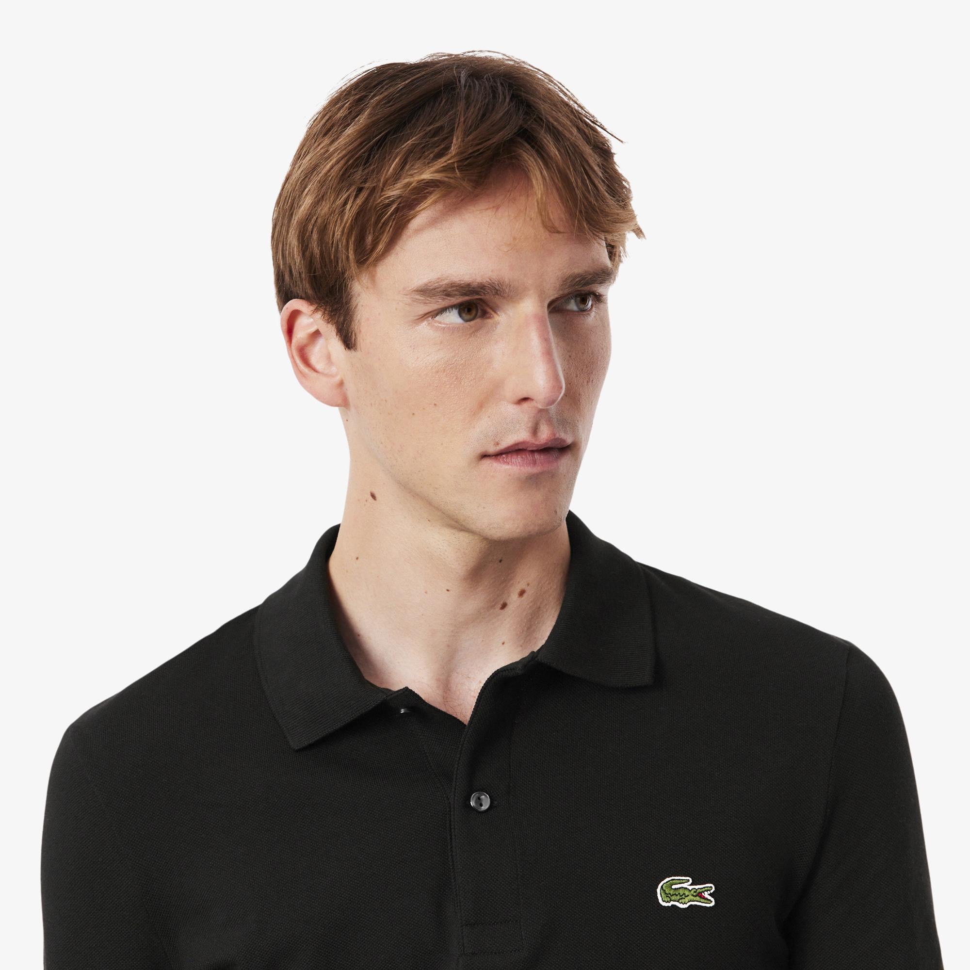 Lacoste L.12.12 Erkek Slim Fit Uzun Kollu Siyah Polo
