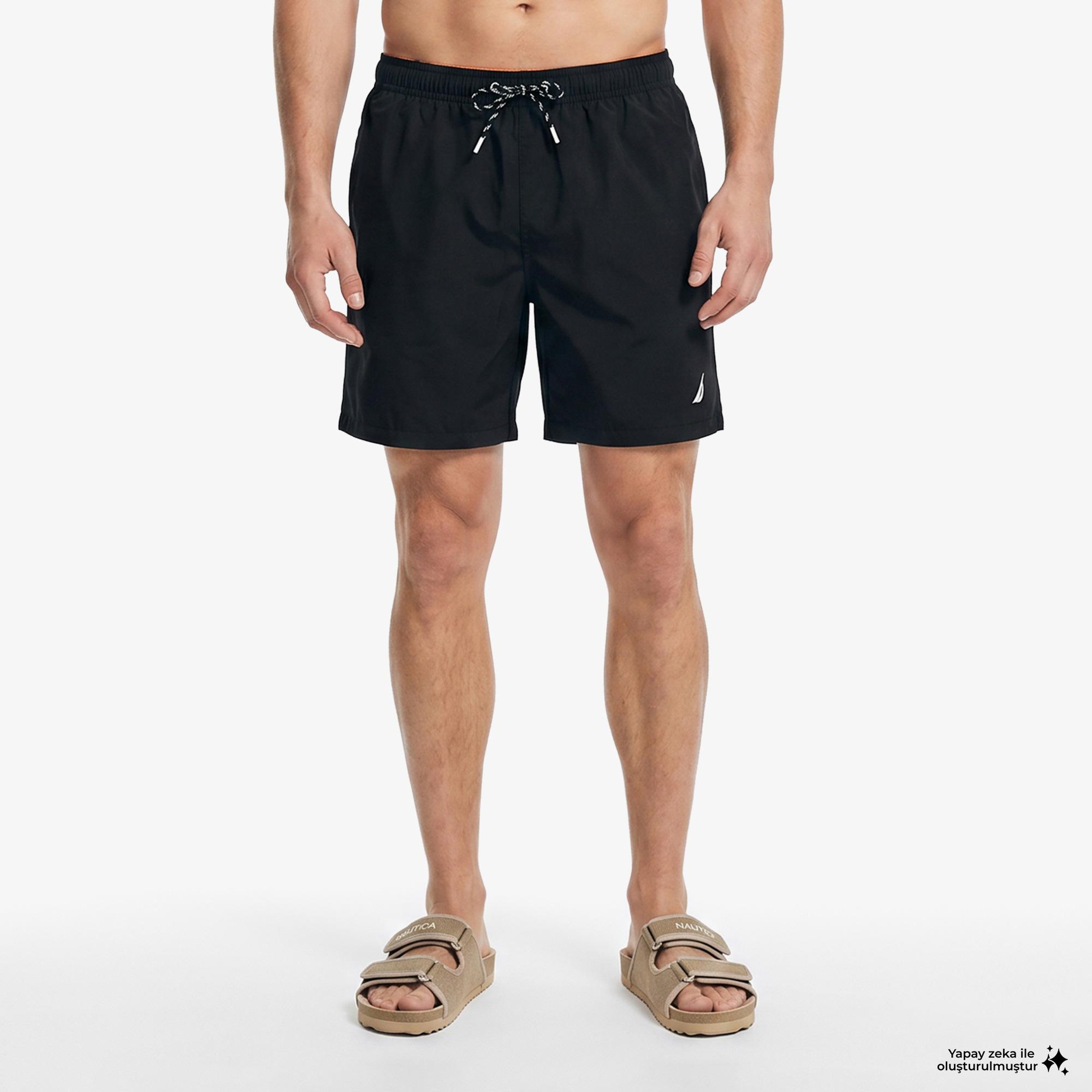 Nautica Erkek Siyah Regular Fit Deniz Şortu