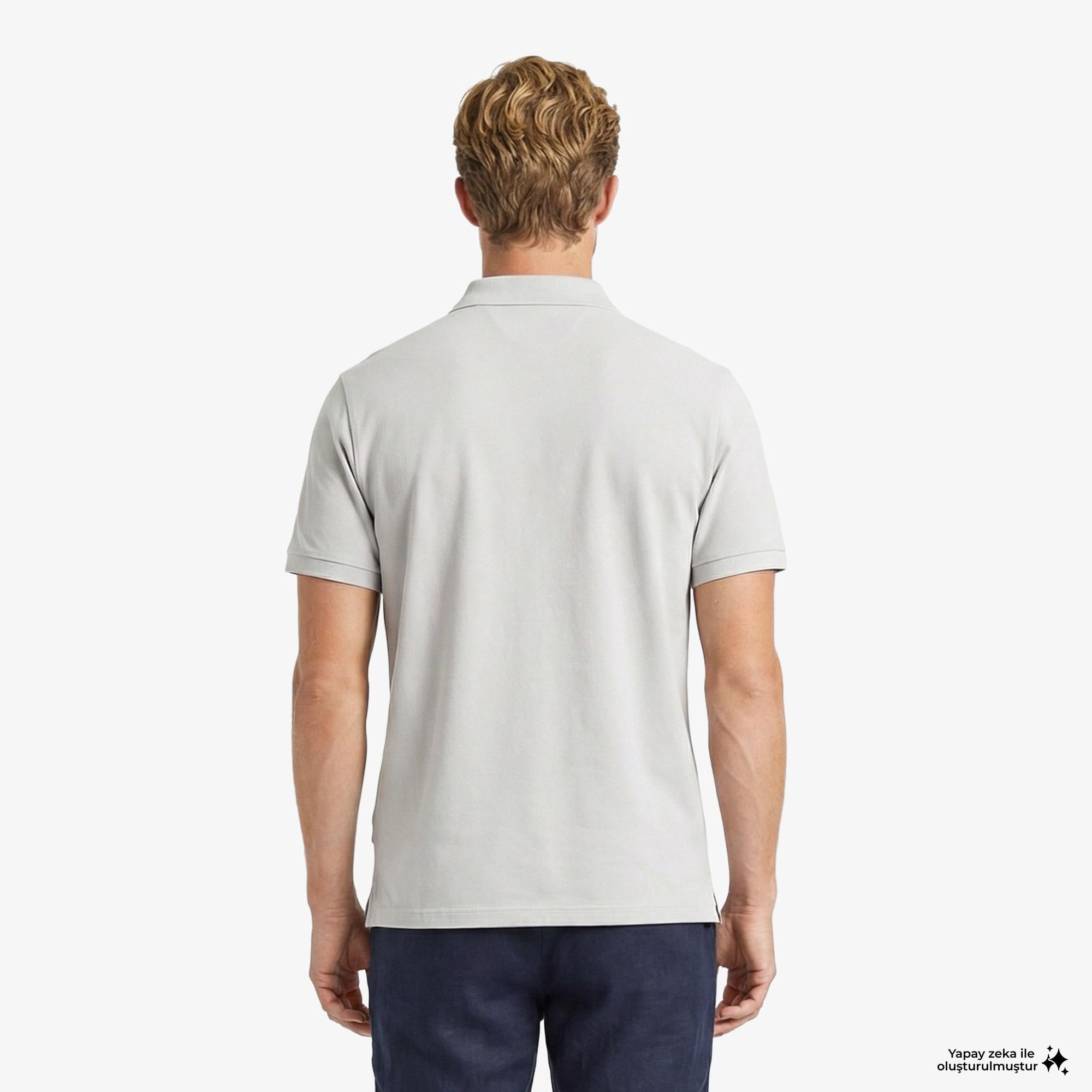 Nautica Erkek Gri Regular Fit Polo Yaka T-Shirt
