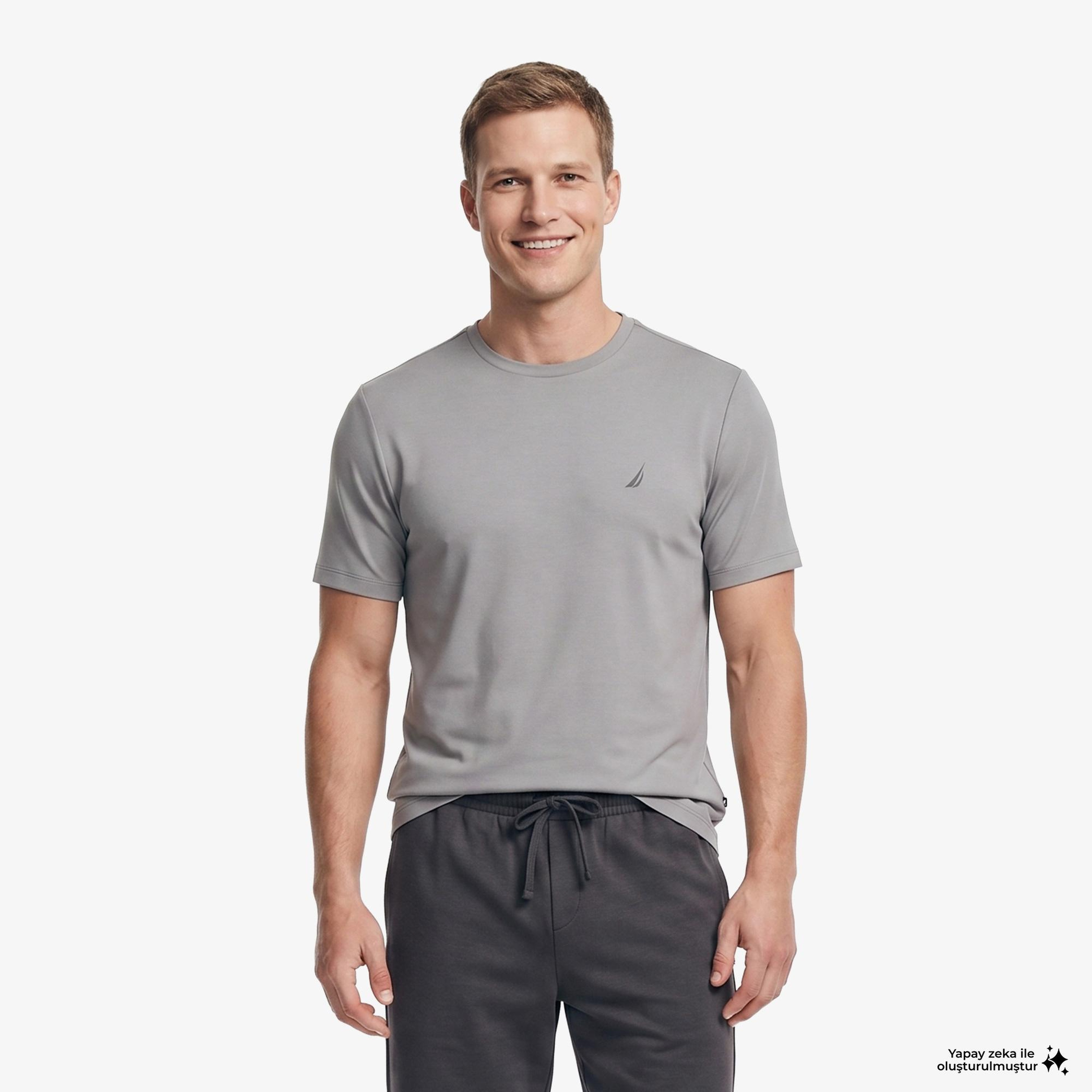Nautica Erkek Gri Regular Fit T-Shirt